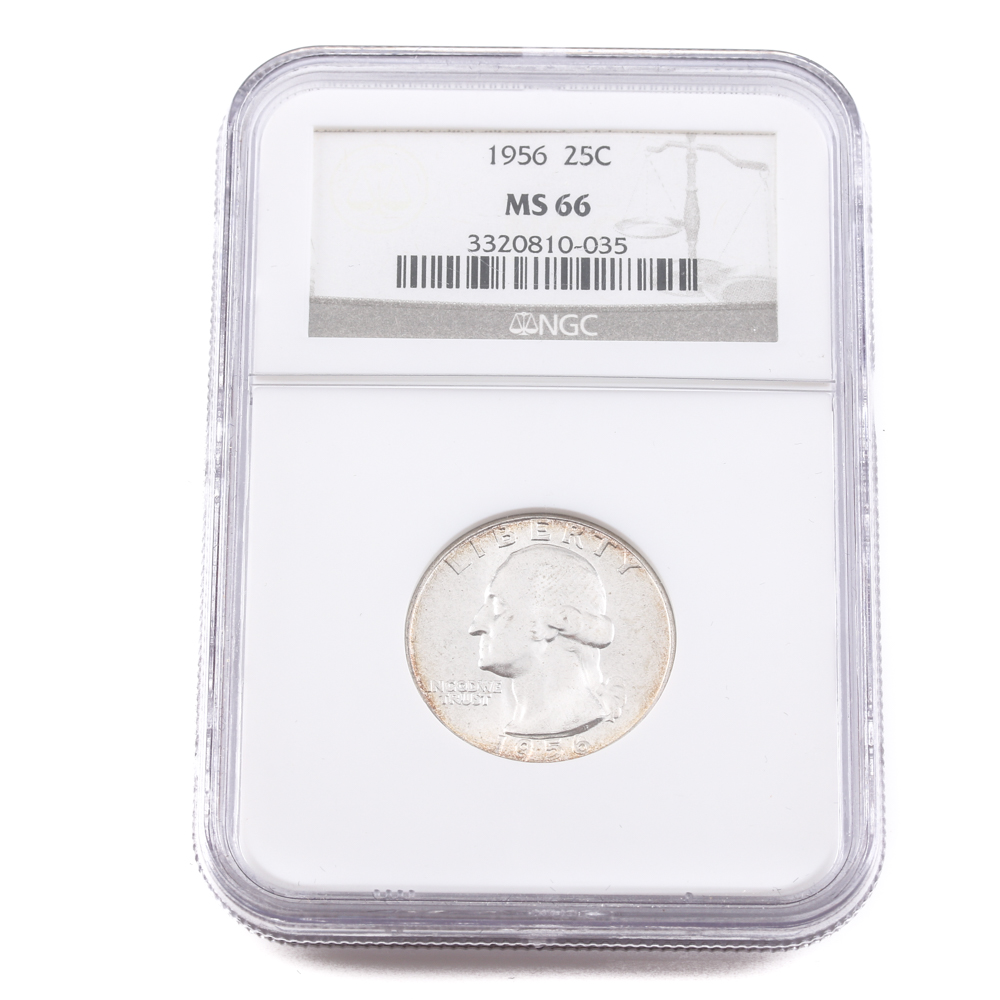Graded MS 66 (by NGC) Silver 1956 Washington Quarter