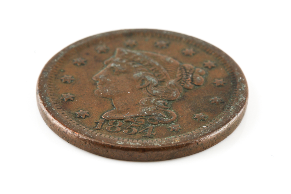 1854 Braided Hair Cent
