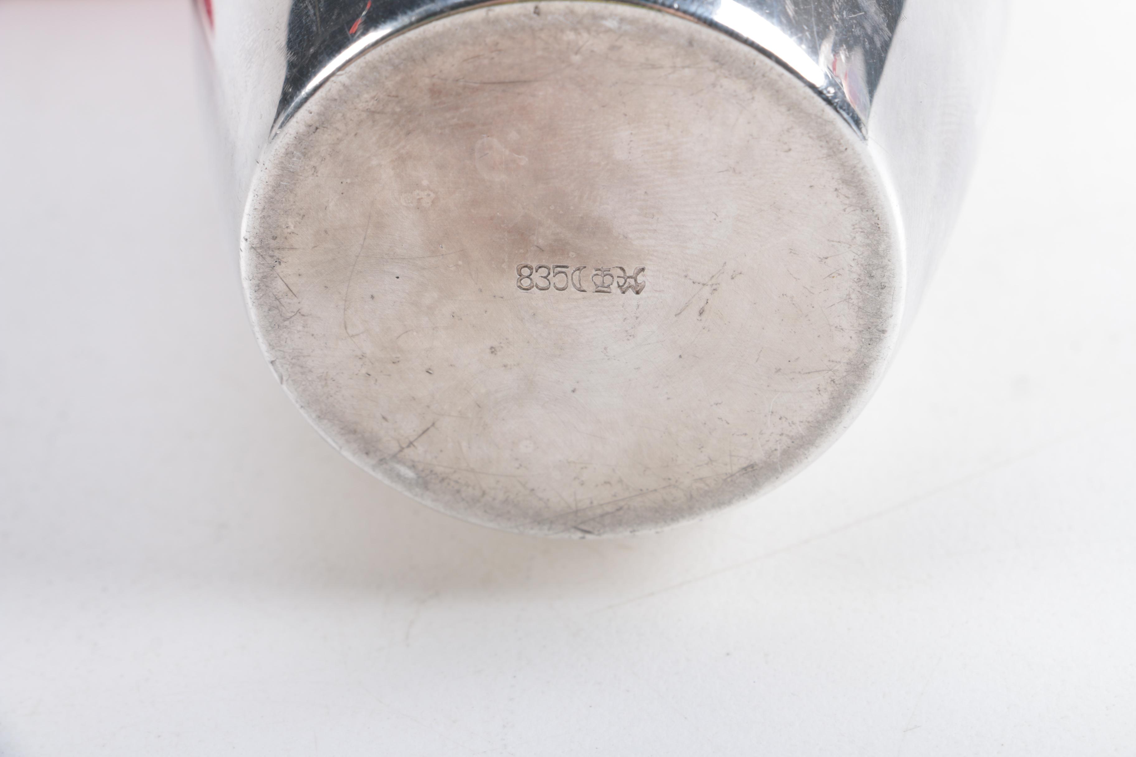 835 Silver German Cup by Emil Hermann