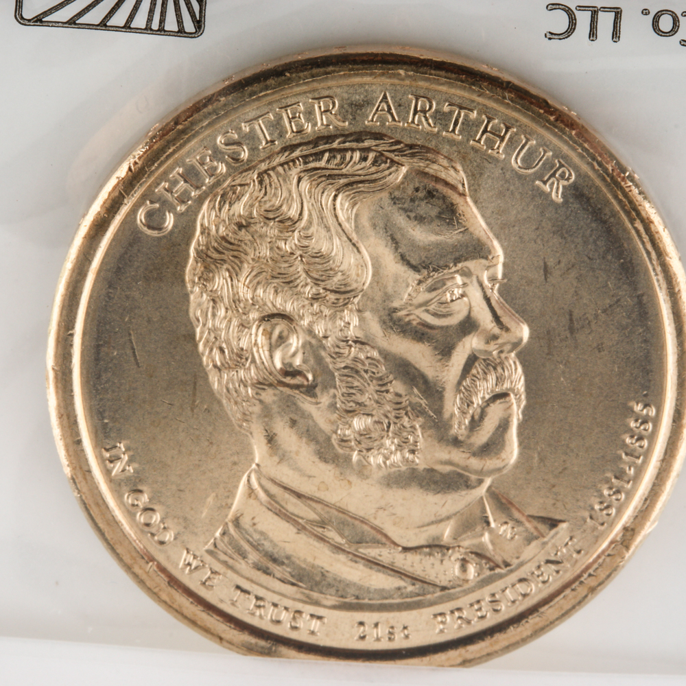 Collection of (4) Uncirculated 2012 Presidential Dollars and an Uncirculated 2015 Native American Dollar Coin