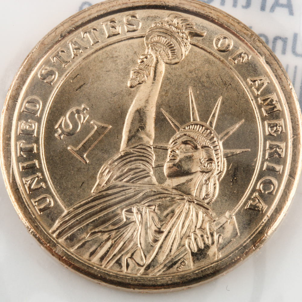 Collection of (4) Uncirculated 2012 Presidential Dollars and an Uncirculated 2015 Native American Dollar Coin