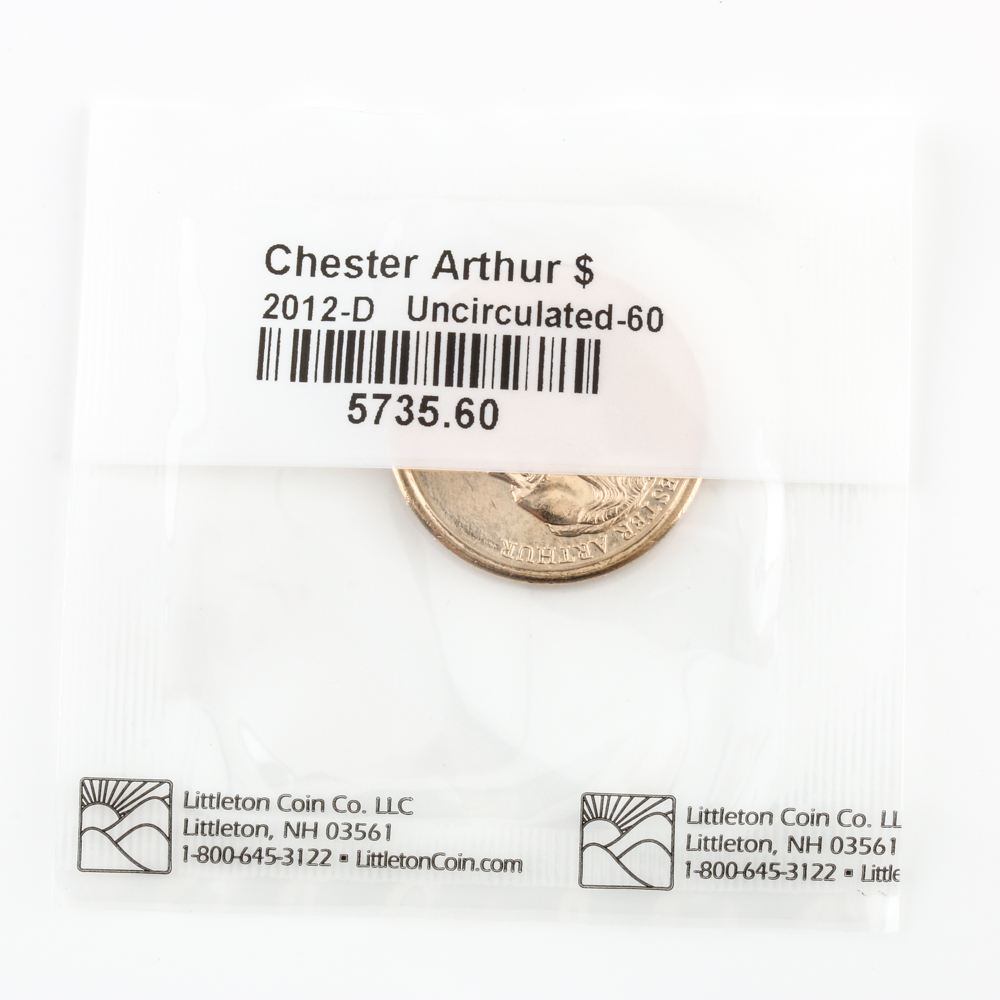 Collection of (4) Uncirculated 2012 Presidential Dollars and an Uncirculated 2015 Native American Dollar Coin