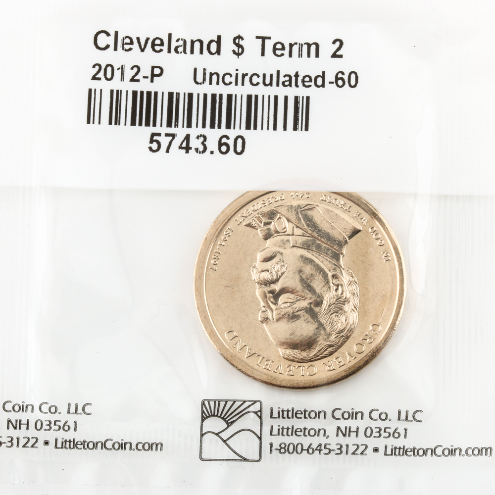 Collection of (4) Uncirculated 2012 Presidential Dollars and an Uncirculated 2015 Native American Dollar Coin