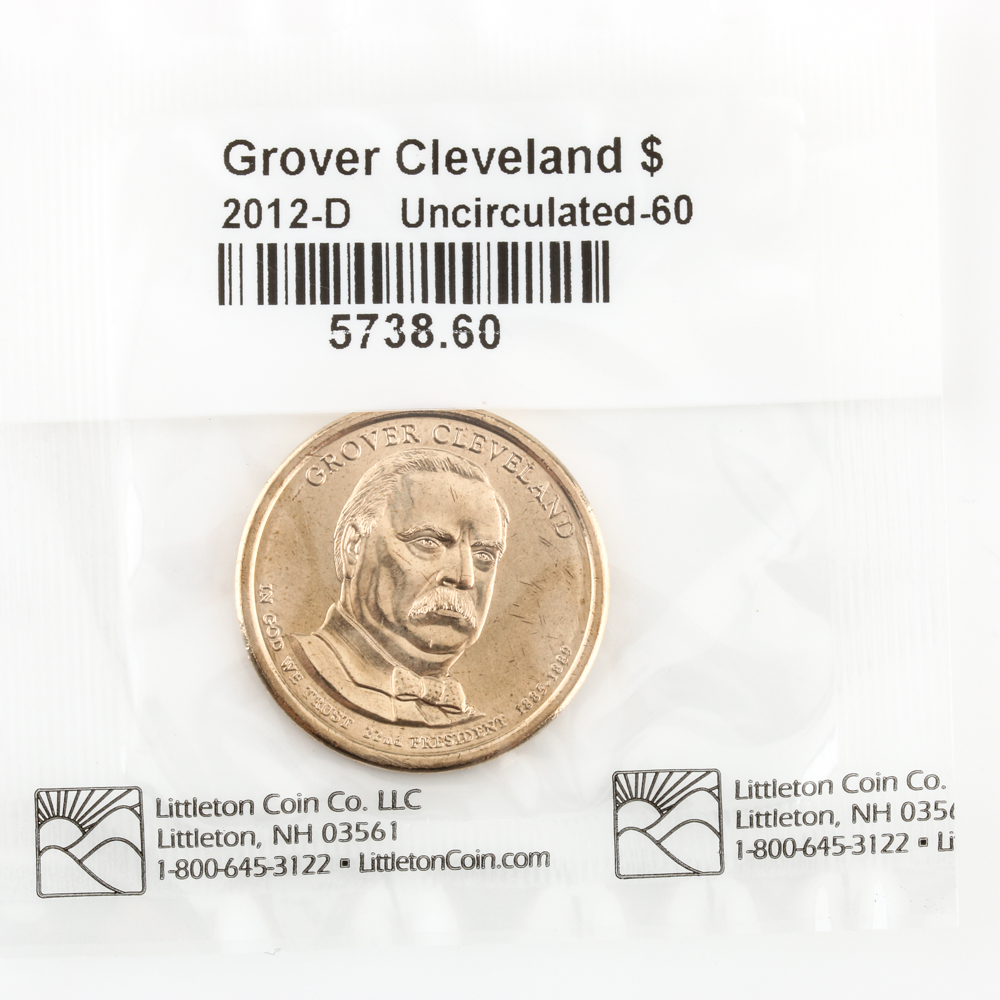 Collection of (4) Uncirculated 2012 Presidential Dollars and an Uncirculated 2015 Native American Dollar Coin