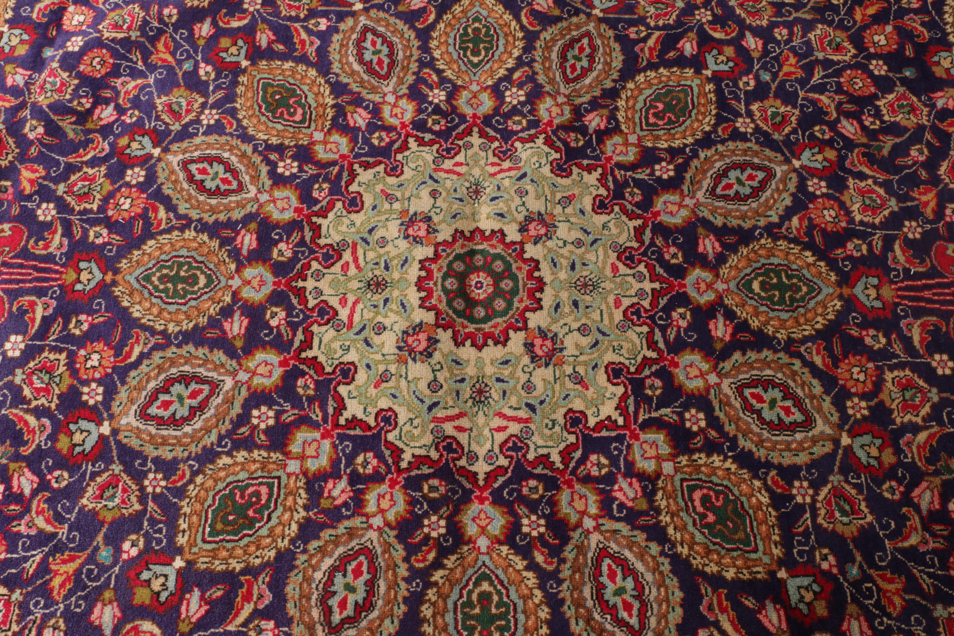 Hand-Knotted Persian Tabriz Area Rug