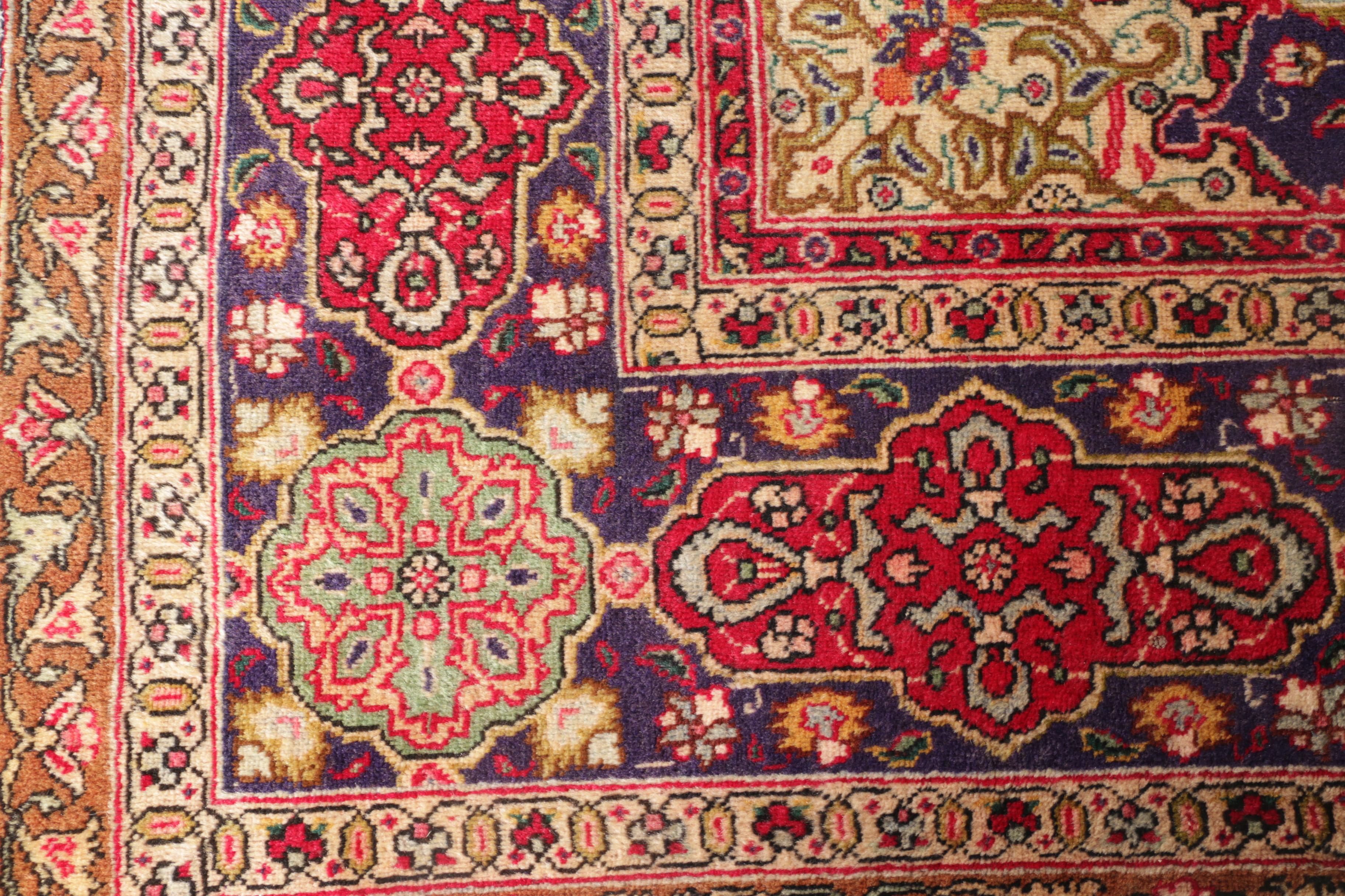 Hand-Knotted Persian Tabriz Area Rug