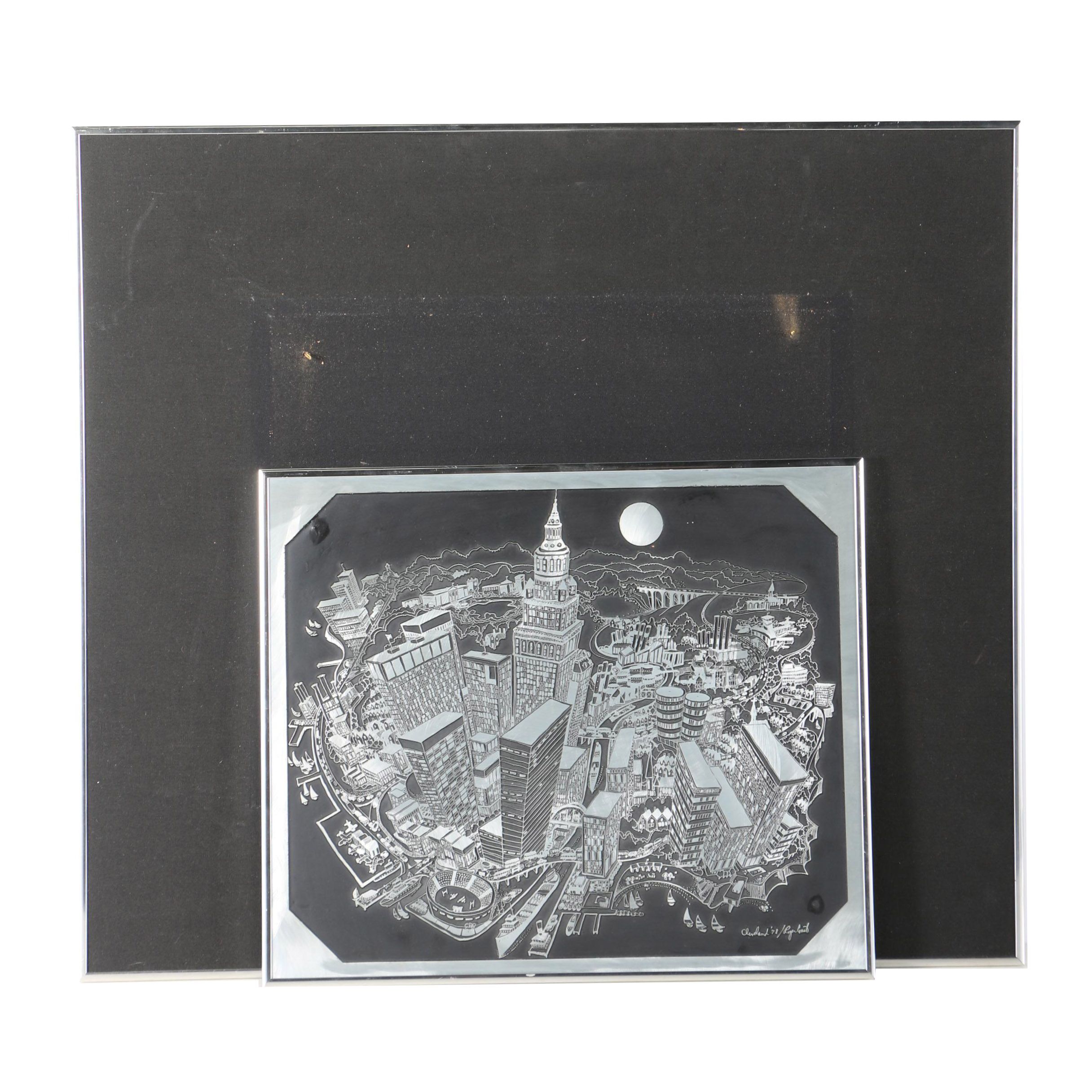 Roger Coast Etched Zinc Engraving "Cleveland '78"