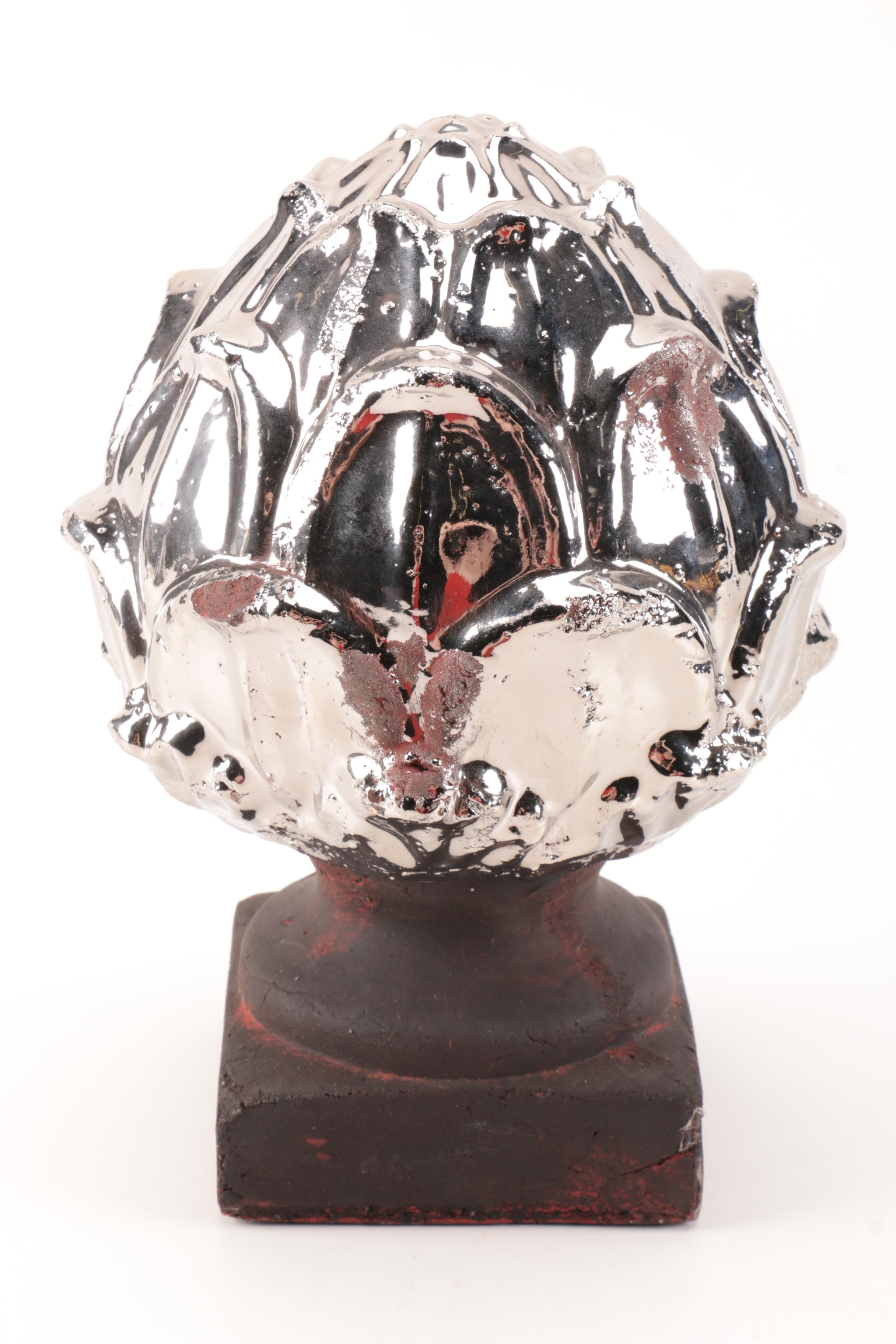 Silver and Gold Tone Decorative Floral Statues