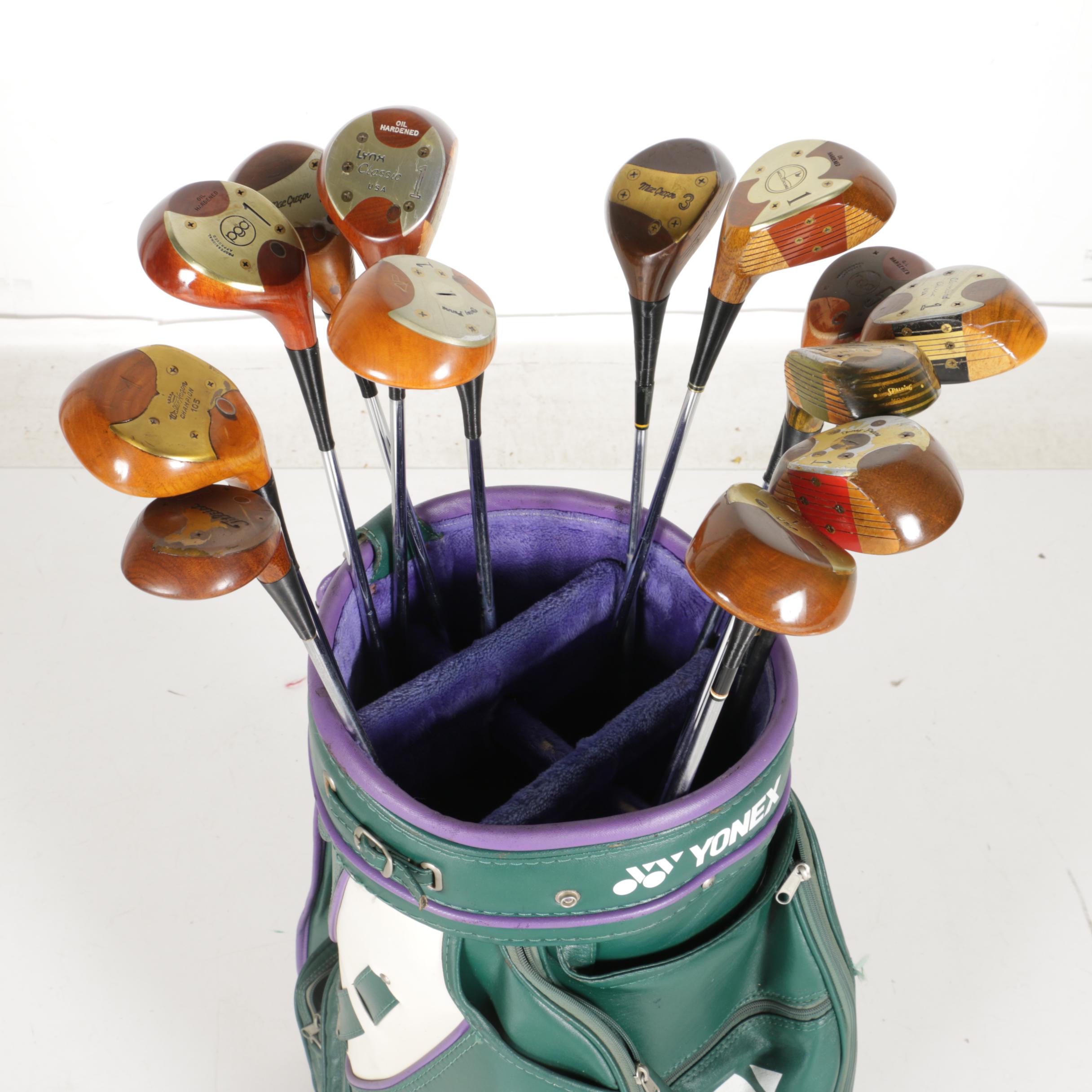 Yonex Golf Bag With Wooden Clubs