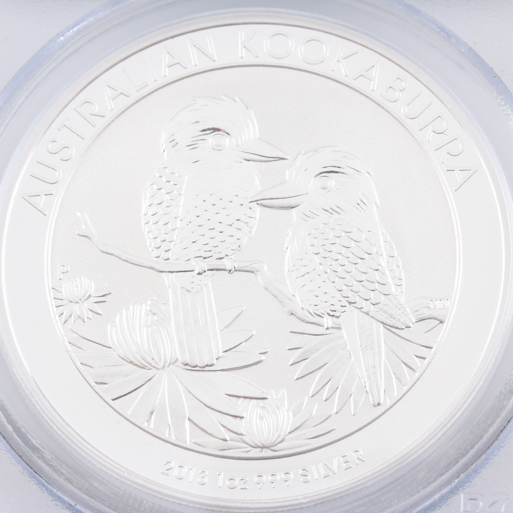 Graded MS 69 (by PCGS) 2013-P Australian Silver Bullion Kookaburra $1 Coin