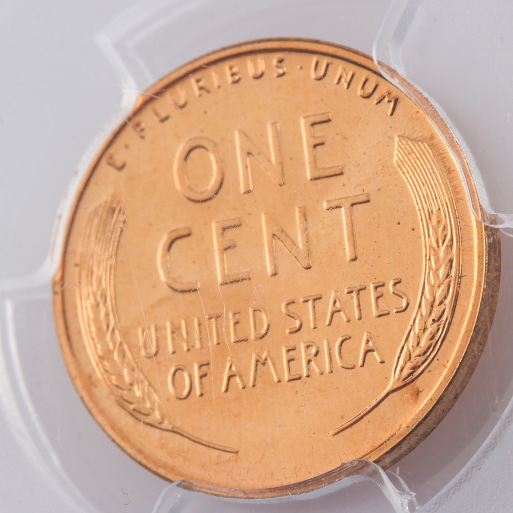 Graded PR 65 RD (by PCGS) 1956 Lincoln Wheat Cent Proof