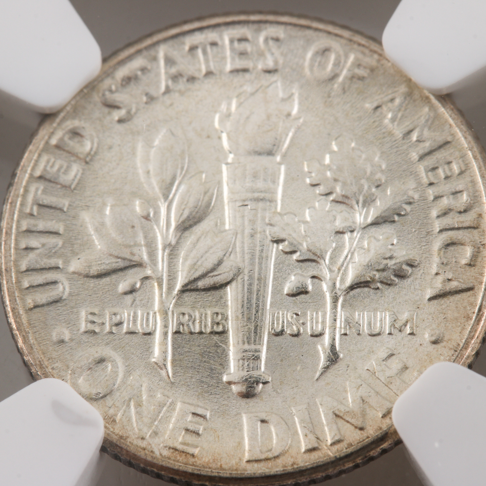Graded MS 66 FT (by NGC) Silver 1951 Roosevelt Dime