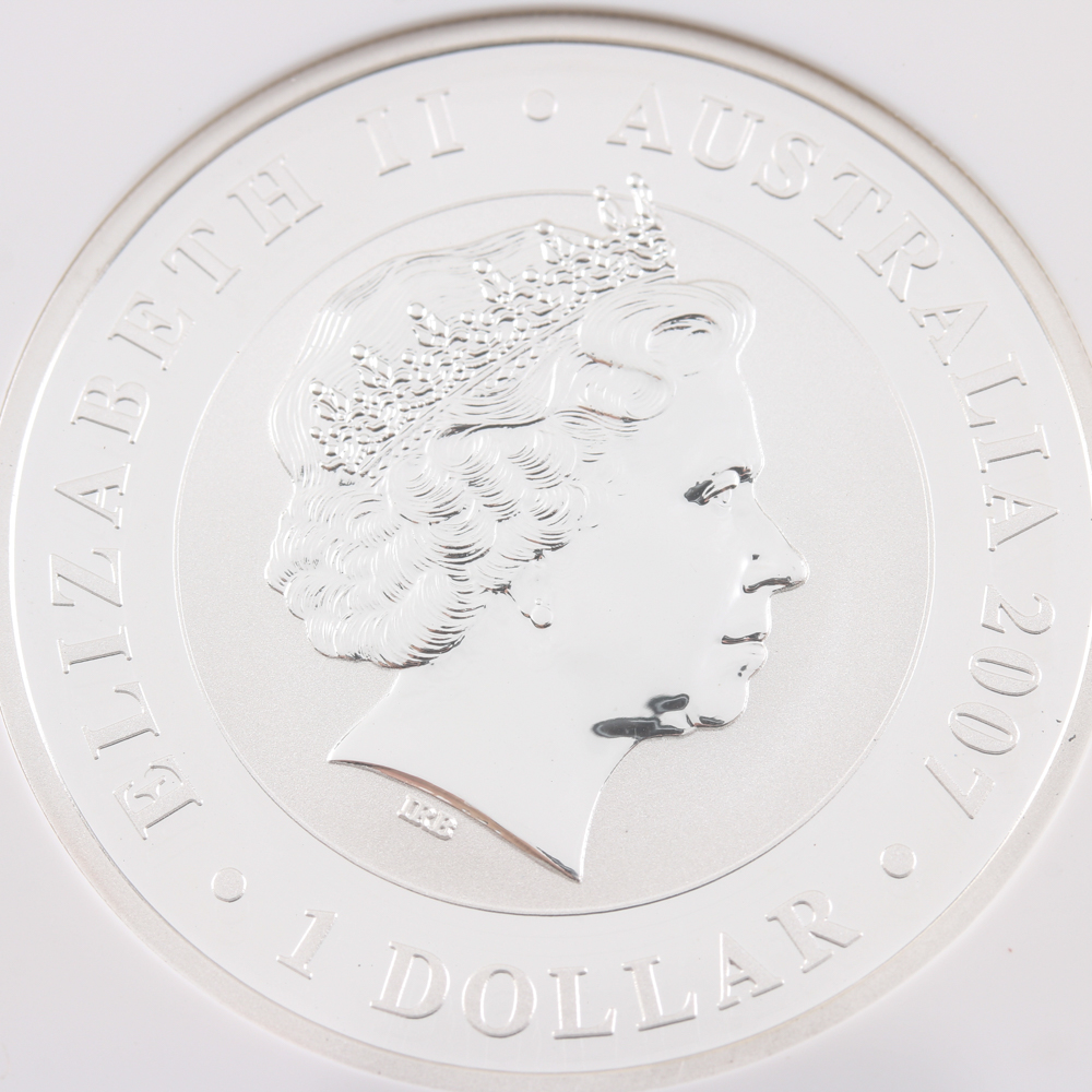 Graded MS 69 (by NGC) 2007 First Year of Issue Australian Koala Silver Bullion $1 Coin