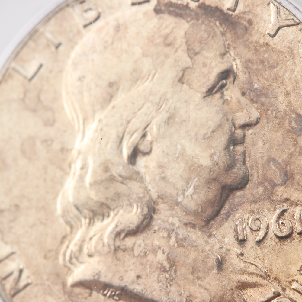 Graded MS 62 FBL (by PCGS) Silver 1961 Franklin Half Dollar
