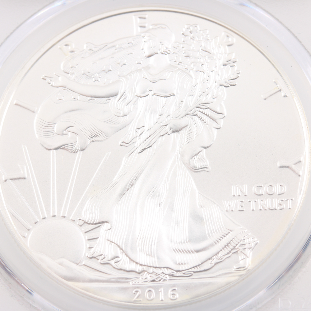 Graded MS 70 (by PCGS) 2016 Silver Eagle Dollar