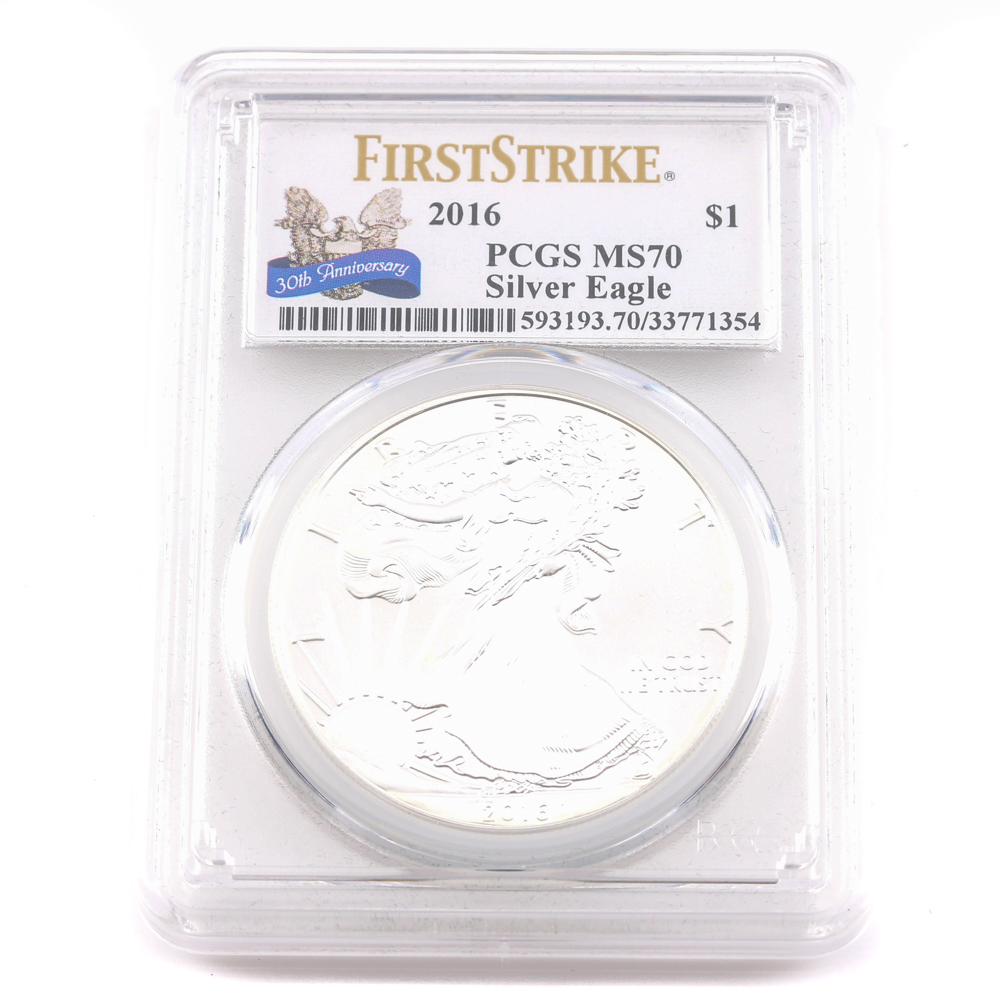 Graded MS 70 (by PCGS) 2016 Silver Eagle Dollar