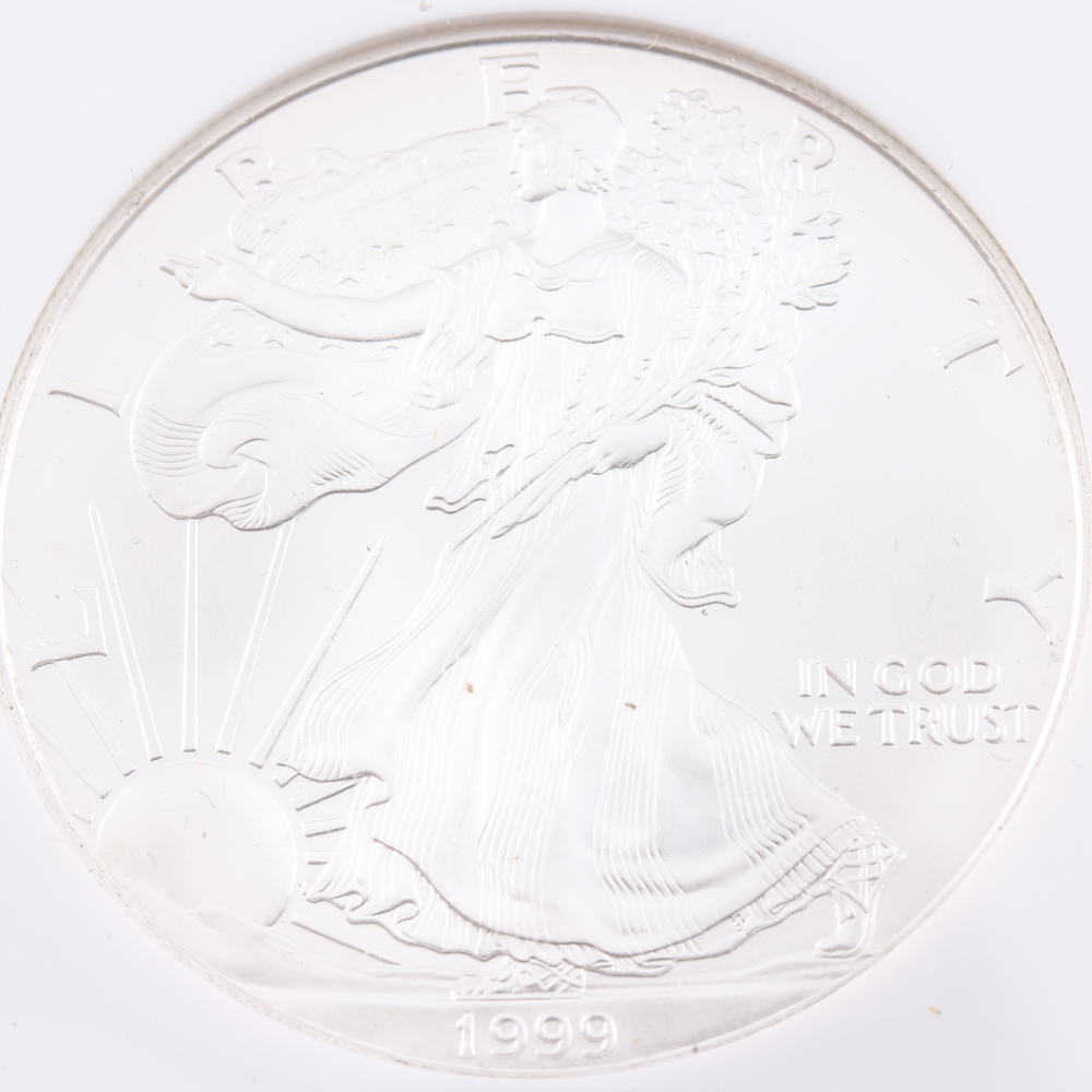 Graded MS 69 (by NGC) 1999 Silver Eagle Dollar