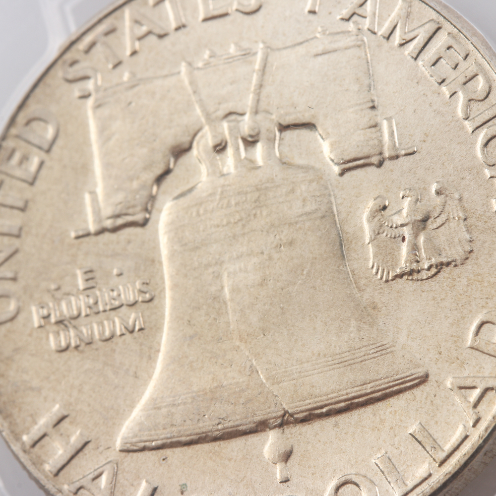 Graded MS 63 (by PCGS) Silver 1962 Franklin Half Dollar