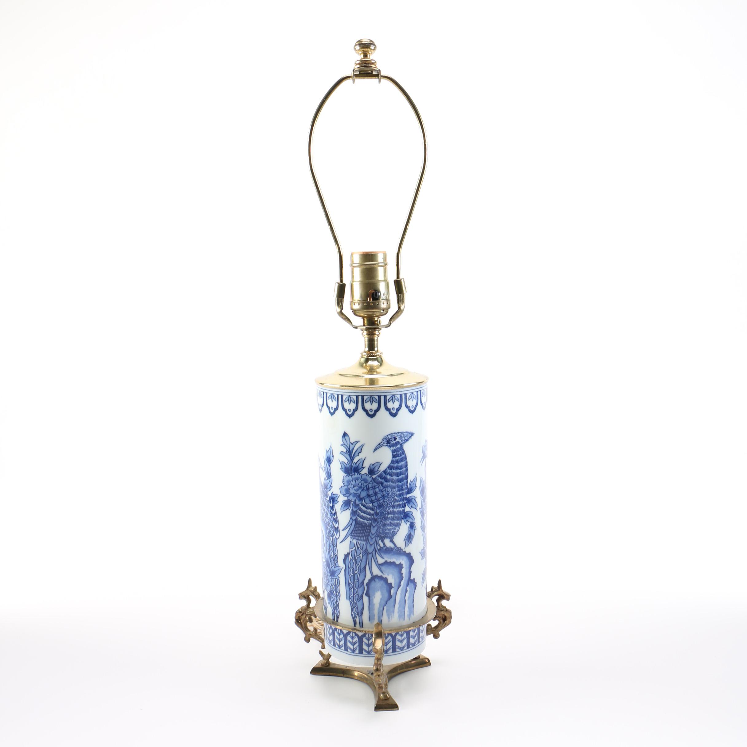 Toile Blue and White Ceramic Table Lamp