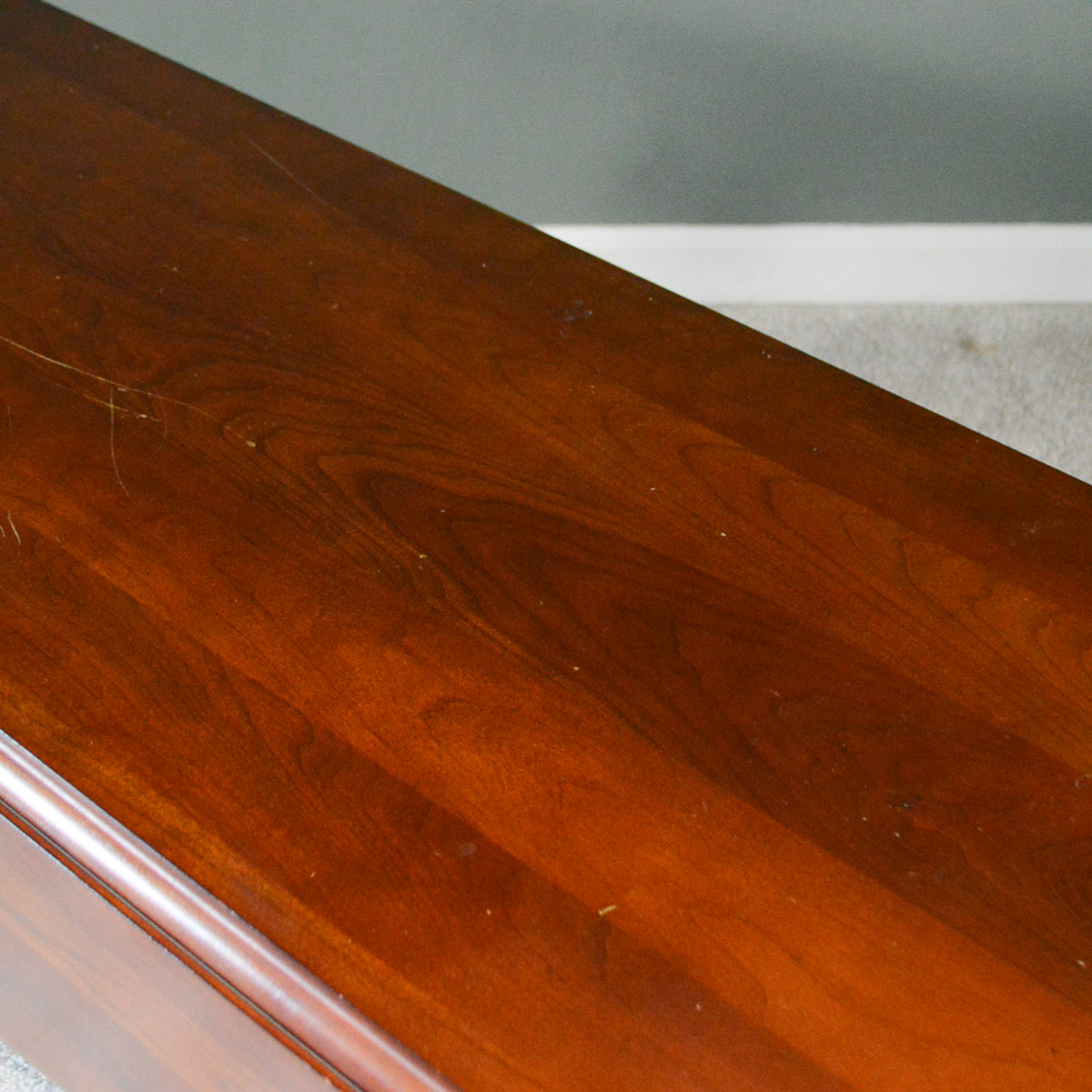Queen Anne Style Cherry Veneer Drop Leaf Coffee Table