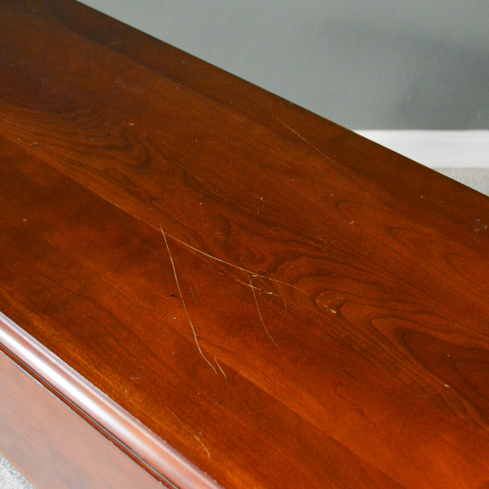 Queen Anne Style Cherry Veneer Drop Leaf Coffee Table