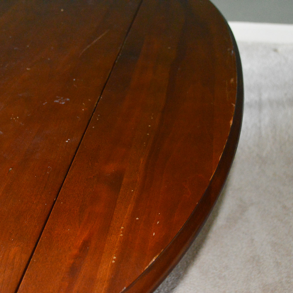 Queen Anne Style Cherry Veneer Drop Leaf Coffee Table