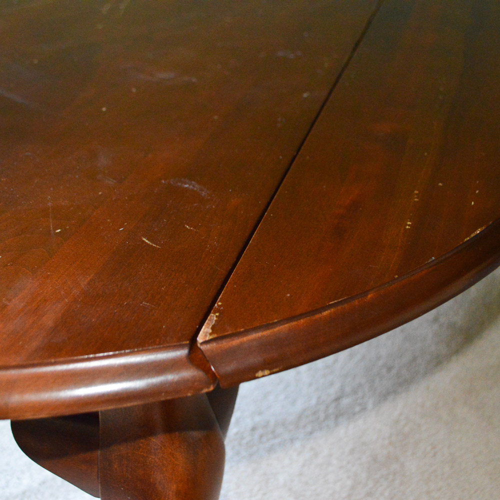 Queen Anne Style Cherry Veneer Drop Leaf Coffee Table
