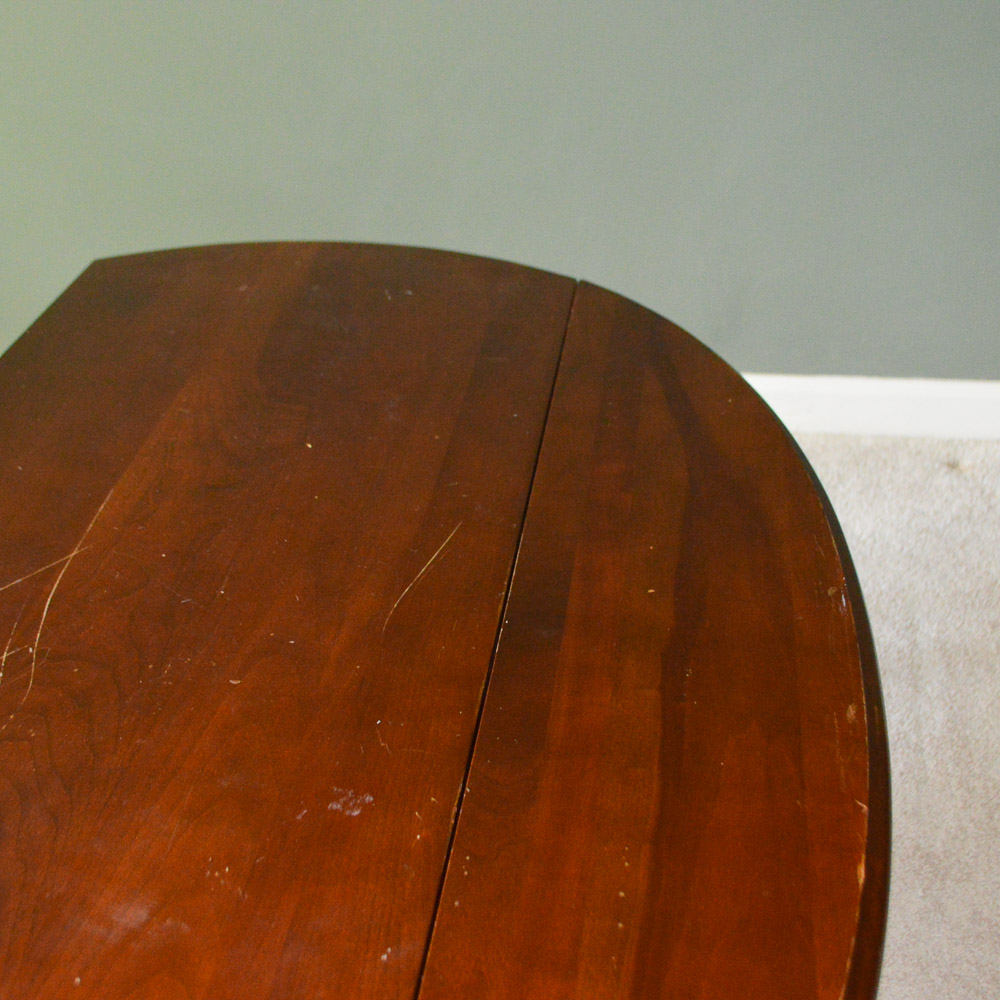 Queen Anne Style Cherry Veneer Drop Leaf Coffee Table