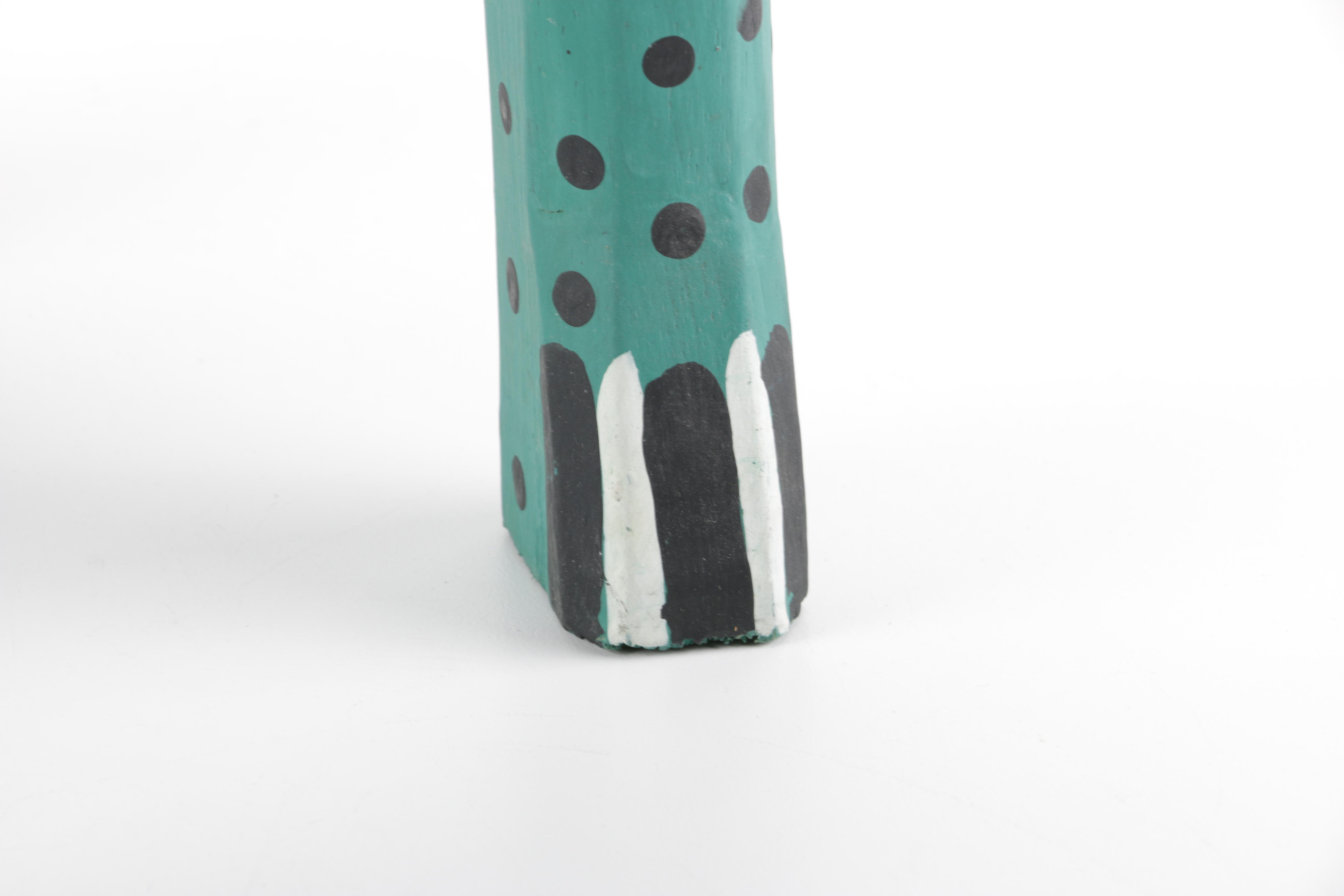 Indonesian Hand-Painted "Toad-Stool" with Winged Frog Figurine