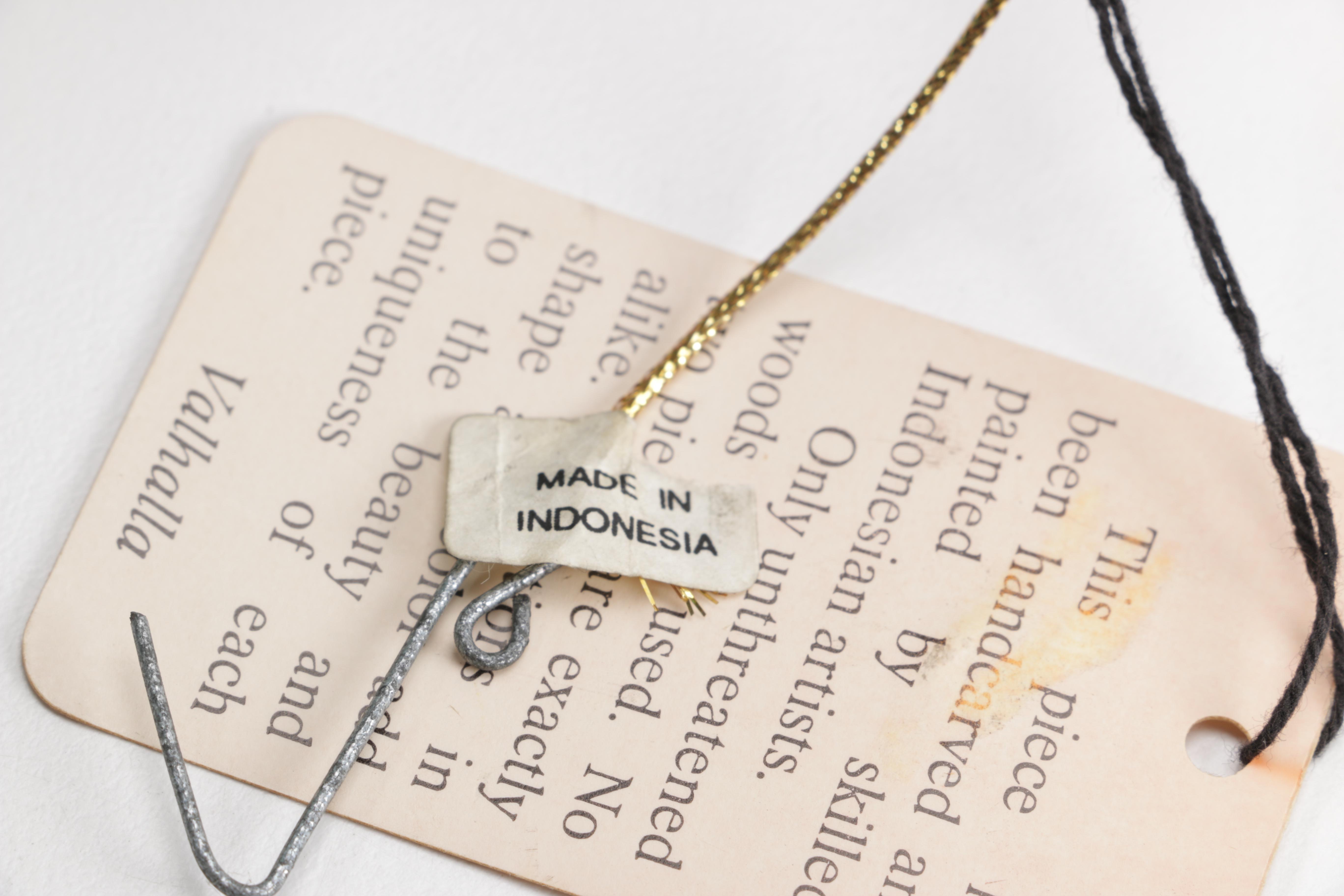 Indonesian Hand-Painted "Toad-Stool" with Winged Frog Figurine