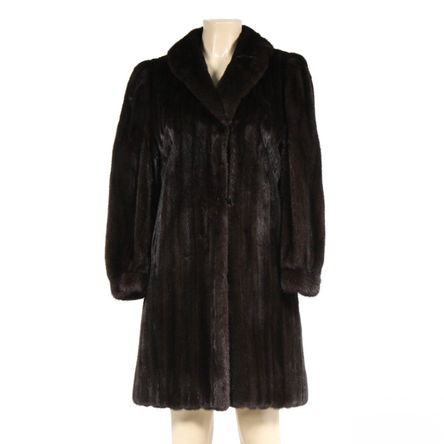 Mahogany Mink Fur Full Length Coat