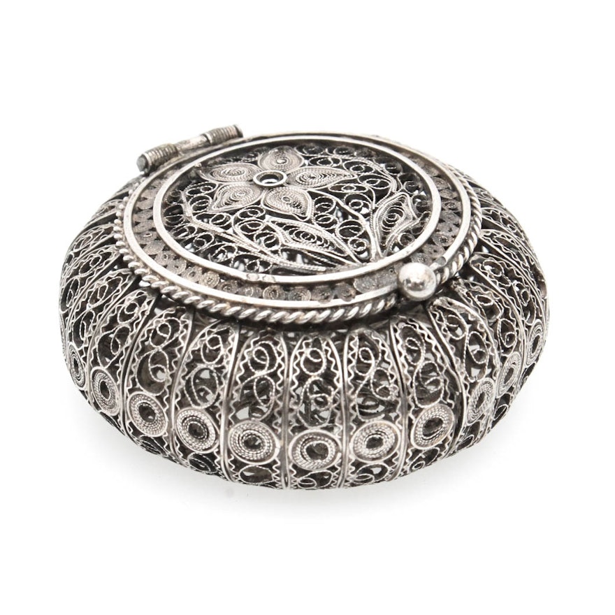 Vintage Filigree Pill Box