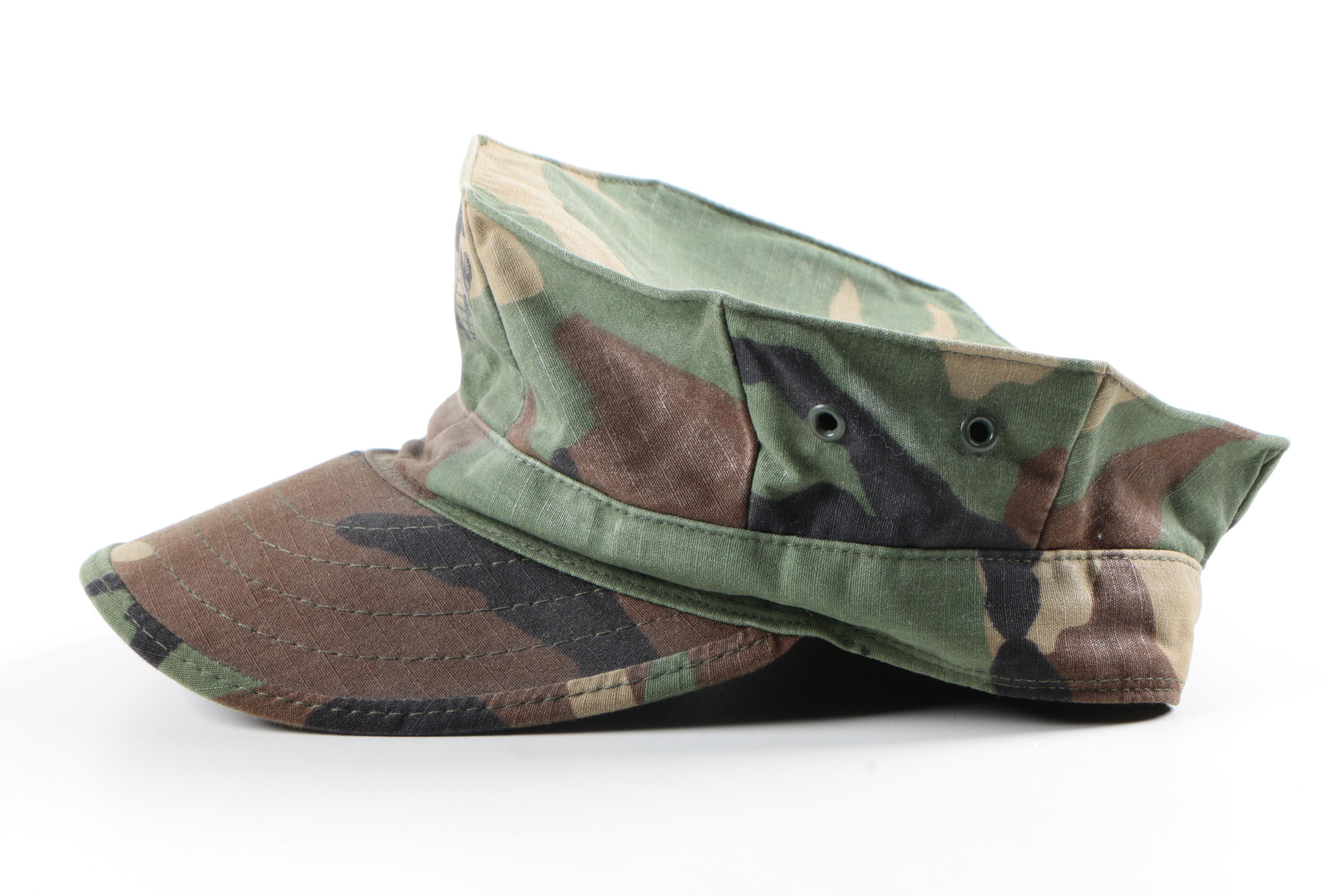 Camouflage Hat and NRA Duffel Bag