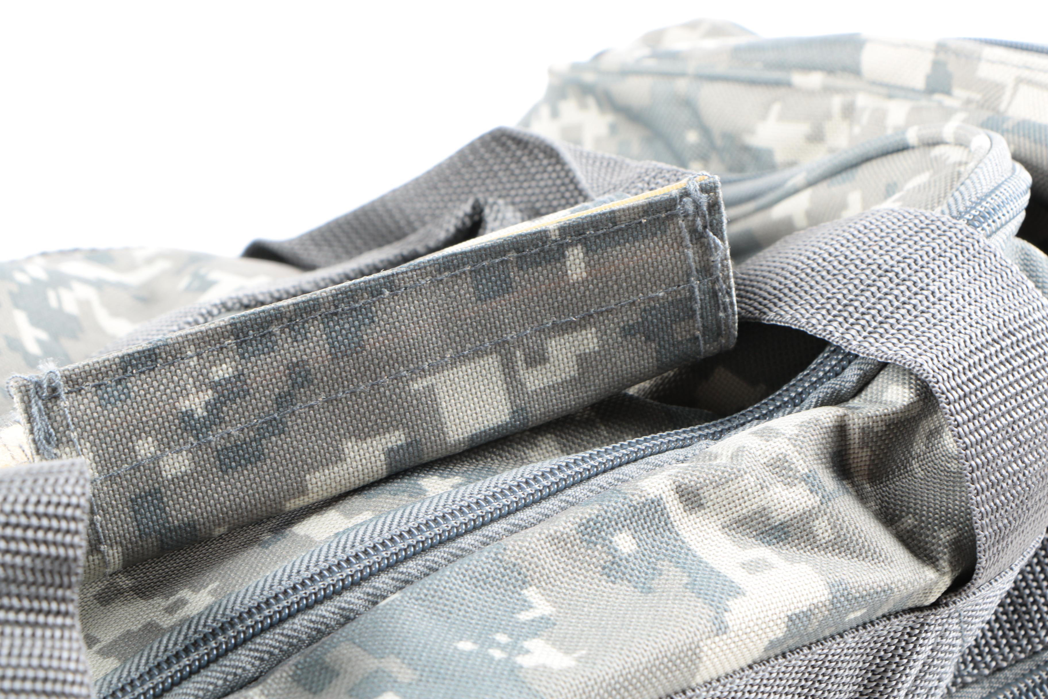 Camouflage Hat and NRA Duffel Bag