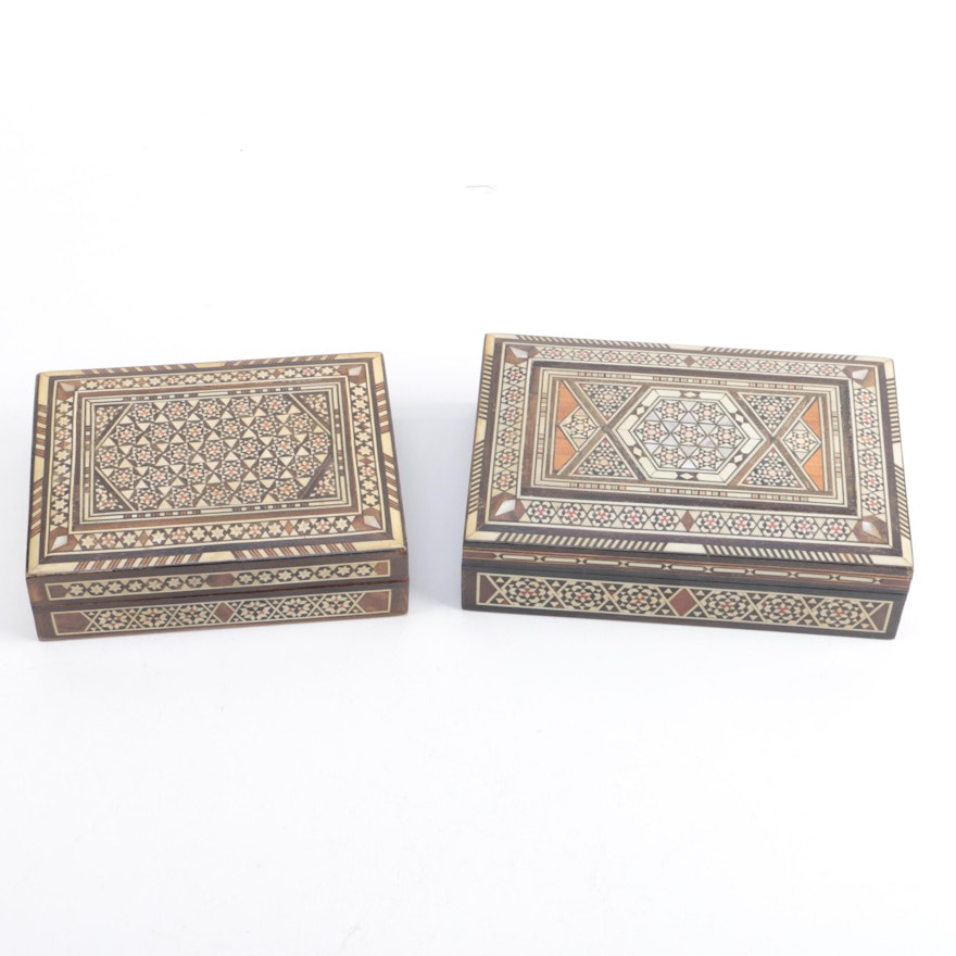 Two Inlaid Wooden Boxes
