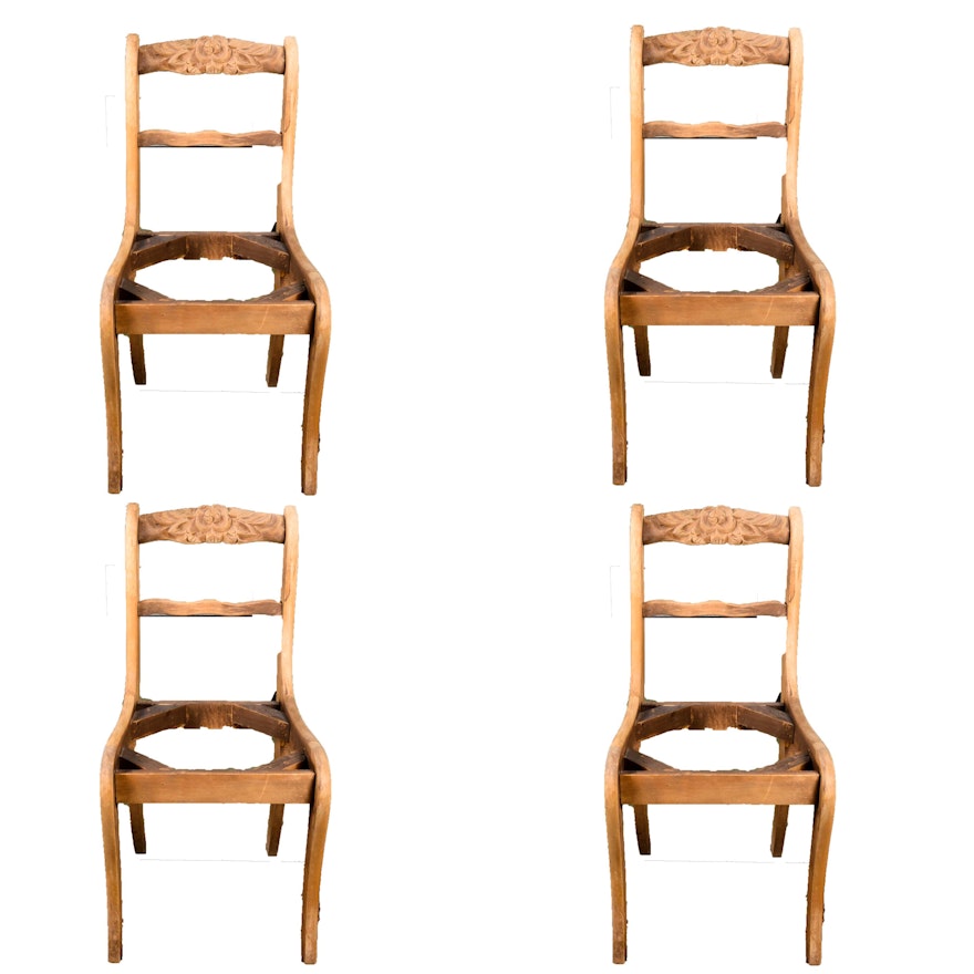 Set of Four Unifinished Victorian Dining Chairs