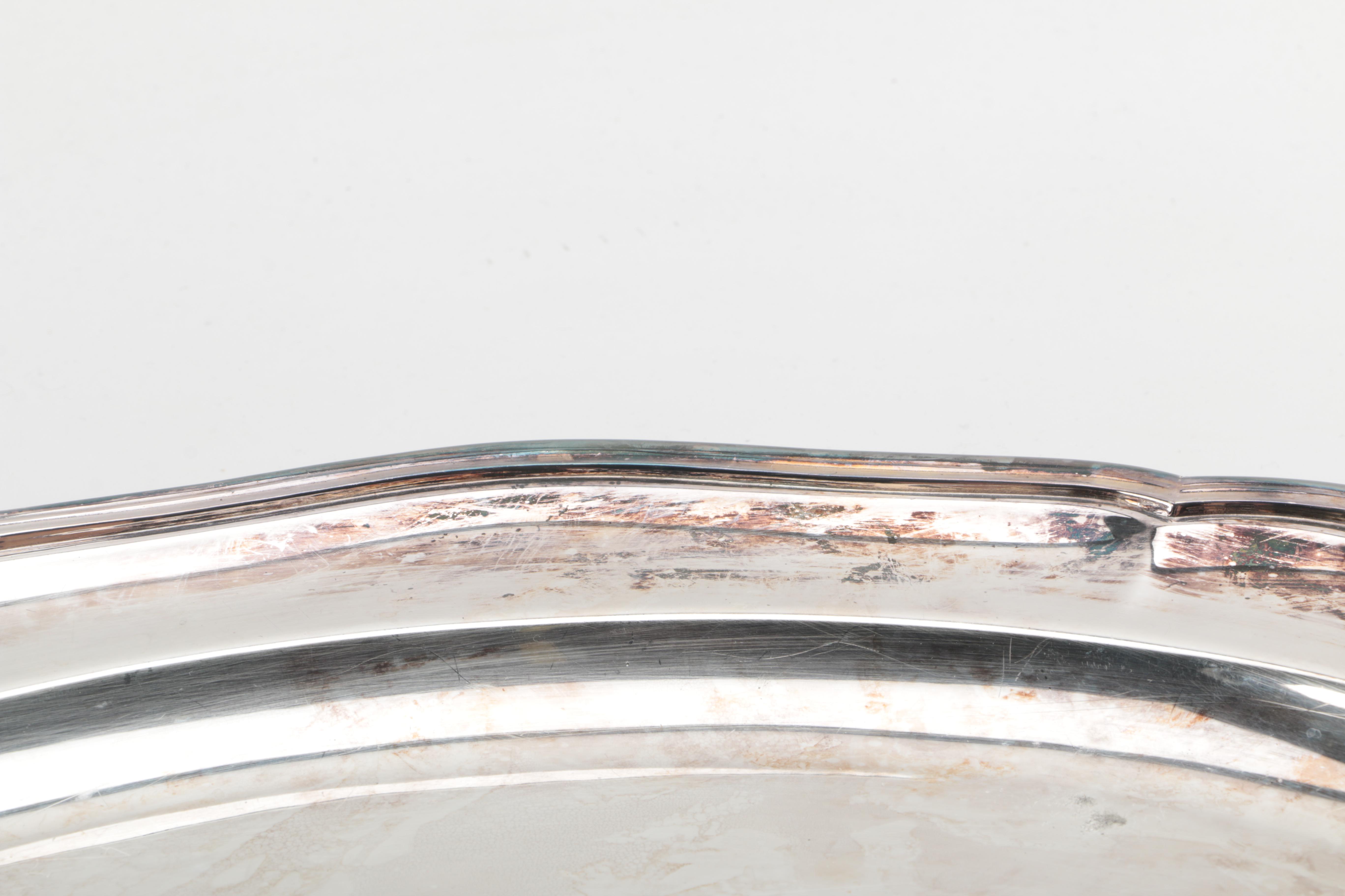 Ellis-Barker Silver Plate Oval Tray and Crown Silver Co. Silver Plate Vegetable Dish