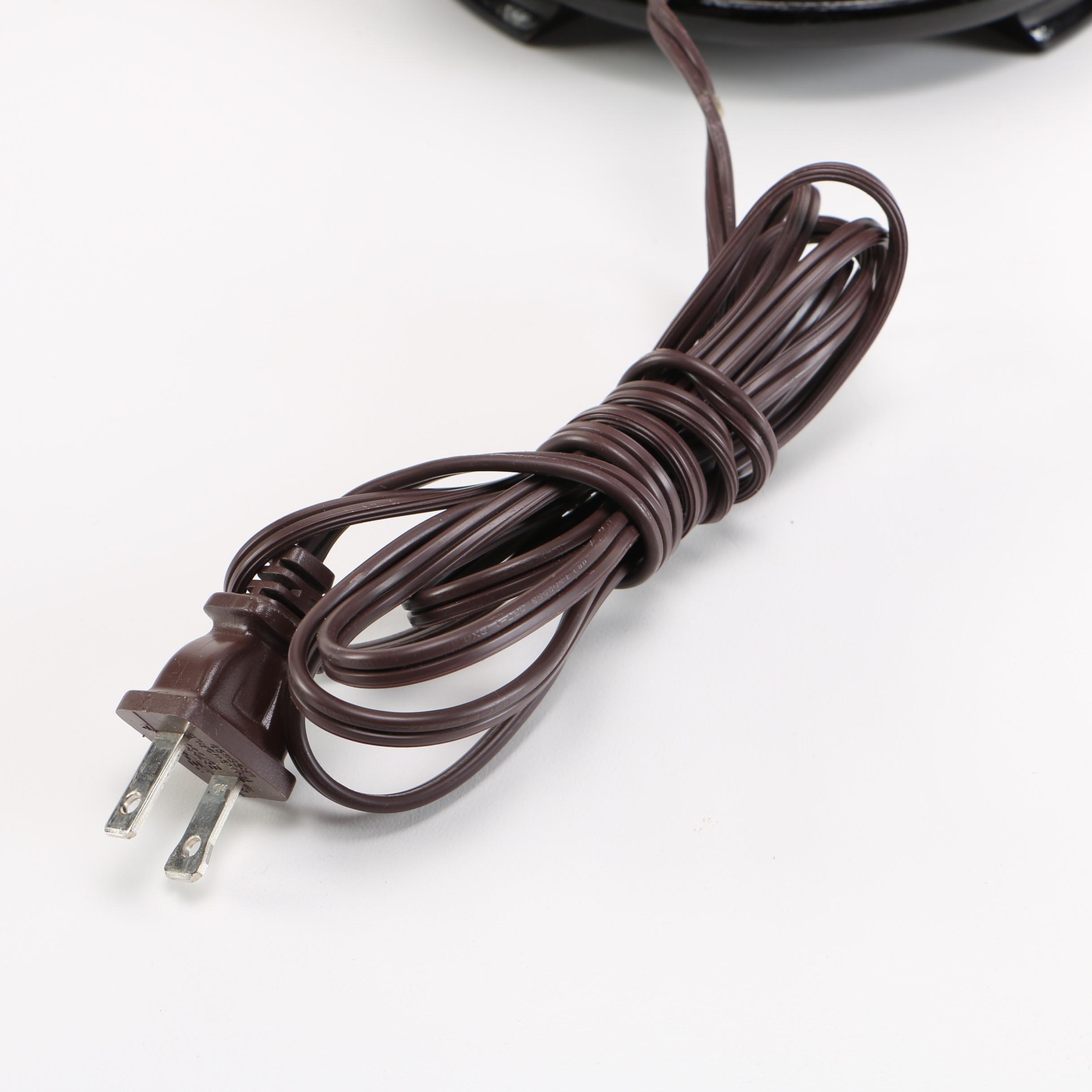 Orange Accented Blue Floral Ceramic Table Lamp