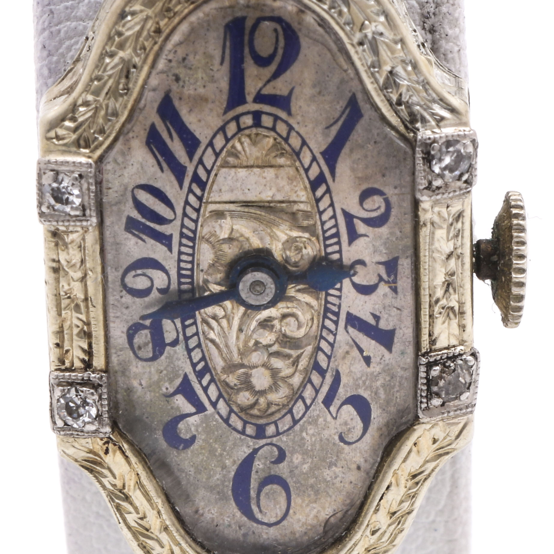 Antique 20K White Gold with Platinum Trim Diamond and Sapphire Watch