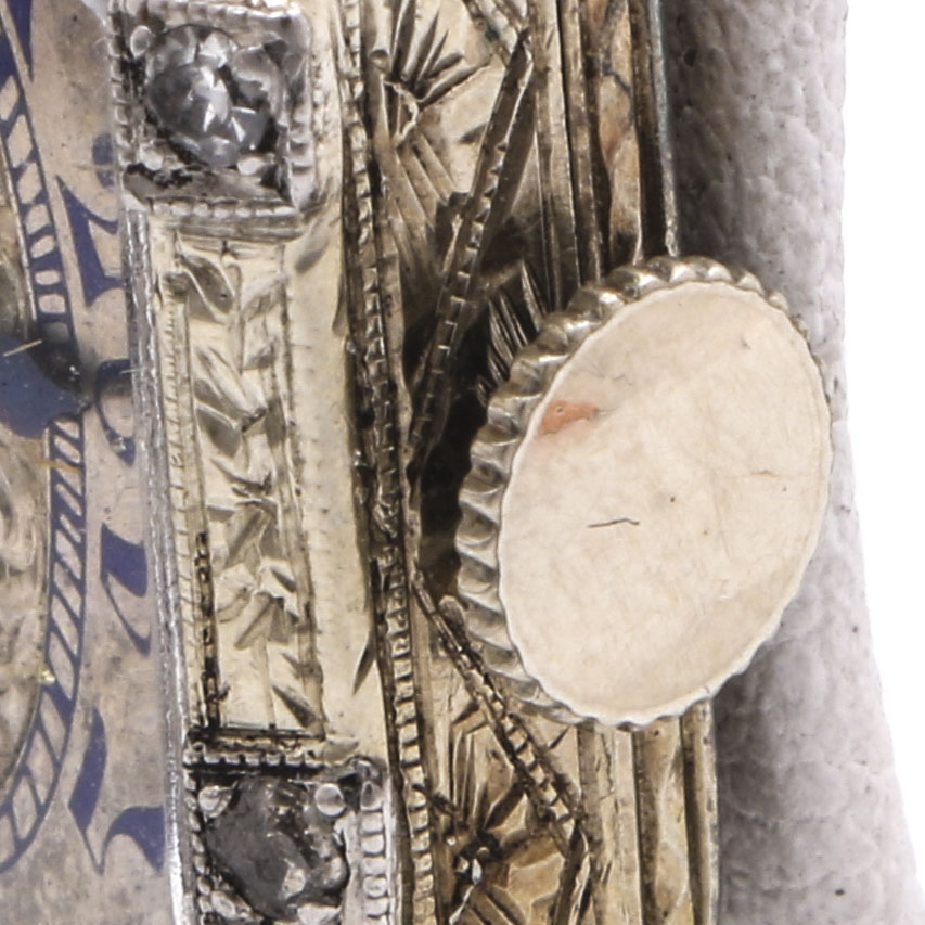 Antique 20K White Gold with Platinum Trim Diamond and Sapphire Watch