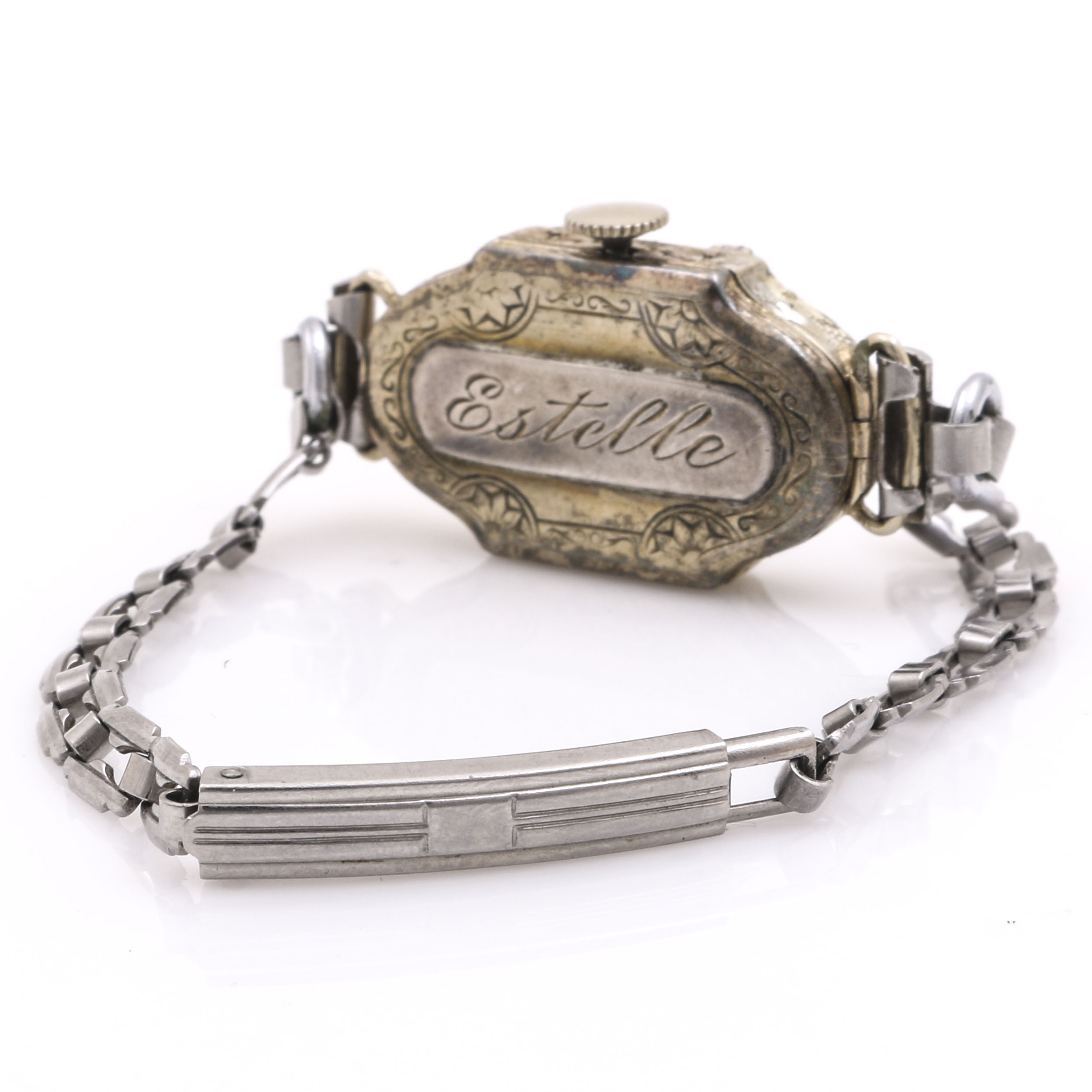 Antique 20K White Gold with Platinum Trim Diamond and Sapphire Watch