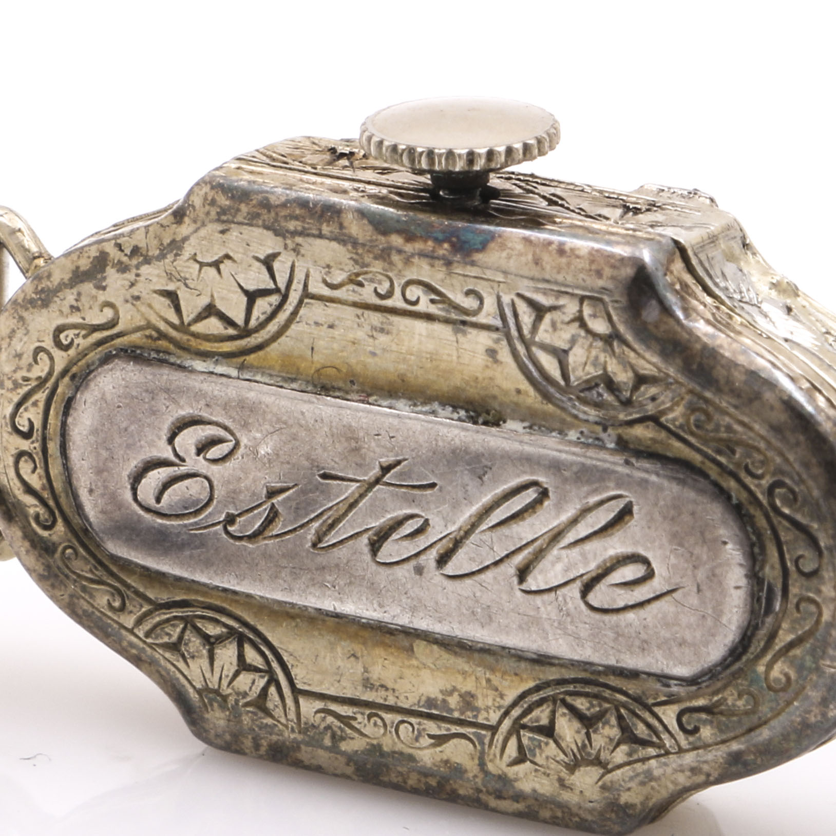 Antique 20K White Gold with Platinum Trim Diamond and Sapphire Watch