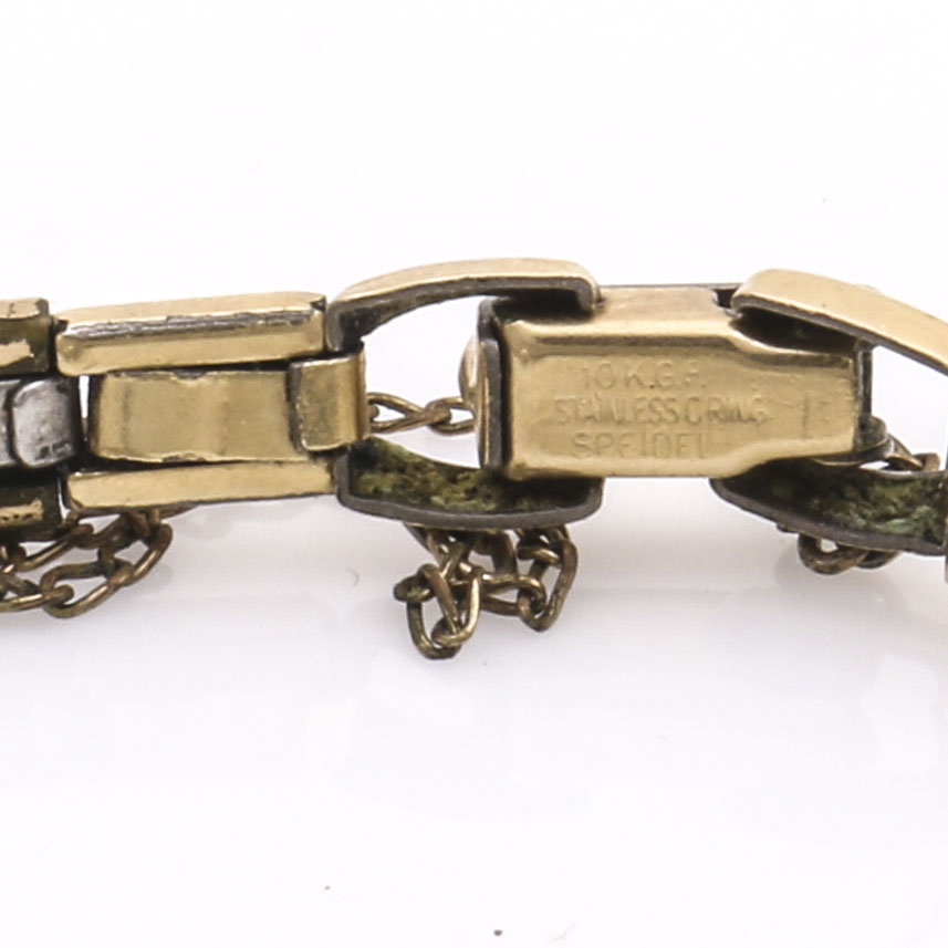 Two 10K Two Tone Rolled Gold Plated Diamond Watches Featuring Wittnauer and Croton