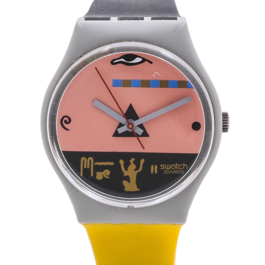 Vintage 1986 Swatch "Osiris Egypt" Plastic Wristwatch