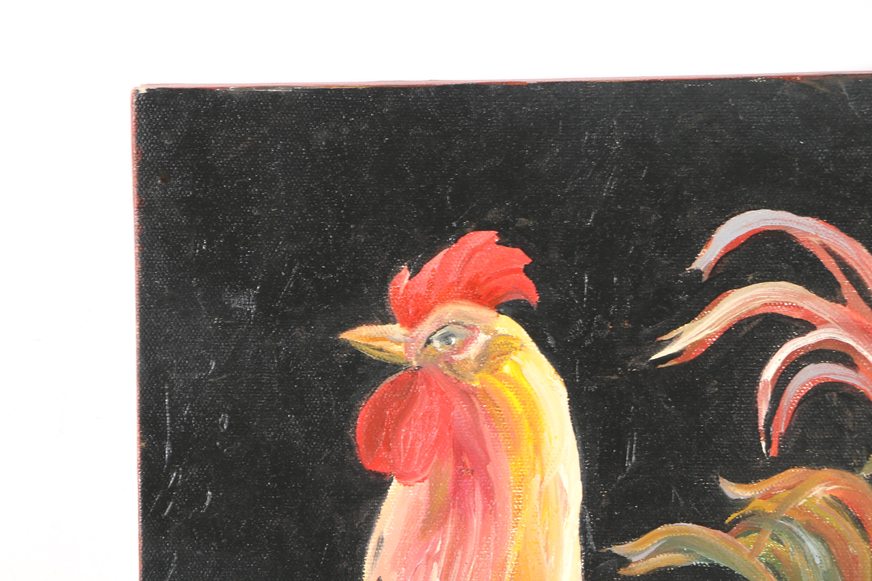 K. D. Platt Oil Painting on Canvas "Rooster II"