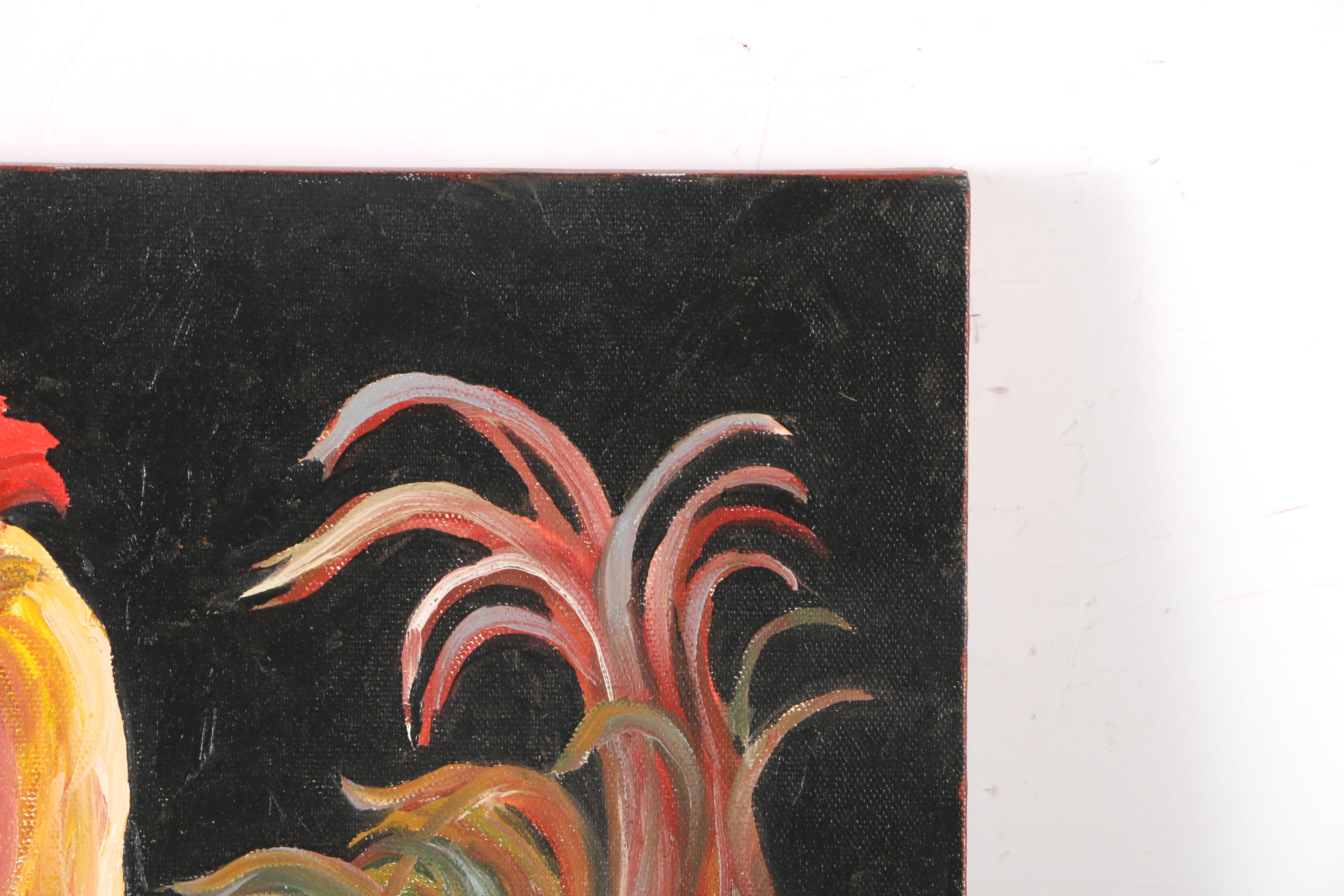 K. D. Platt Oil Painting on Canvas "Rooster II"