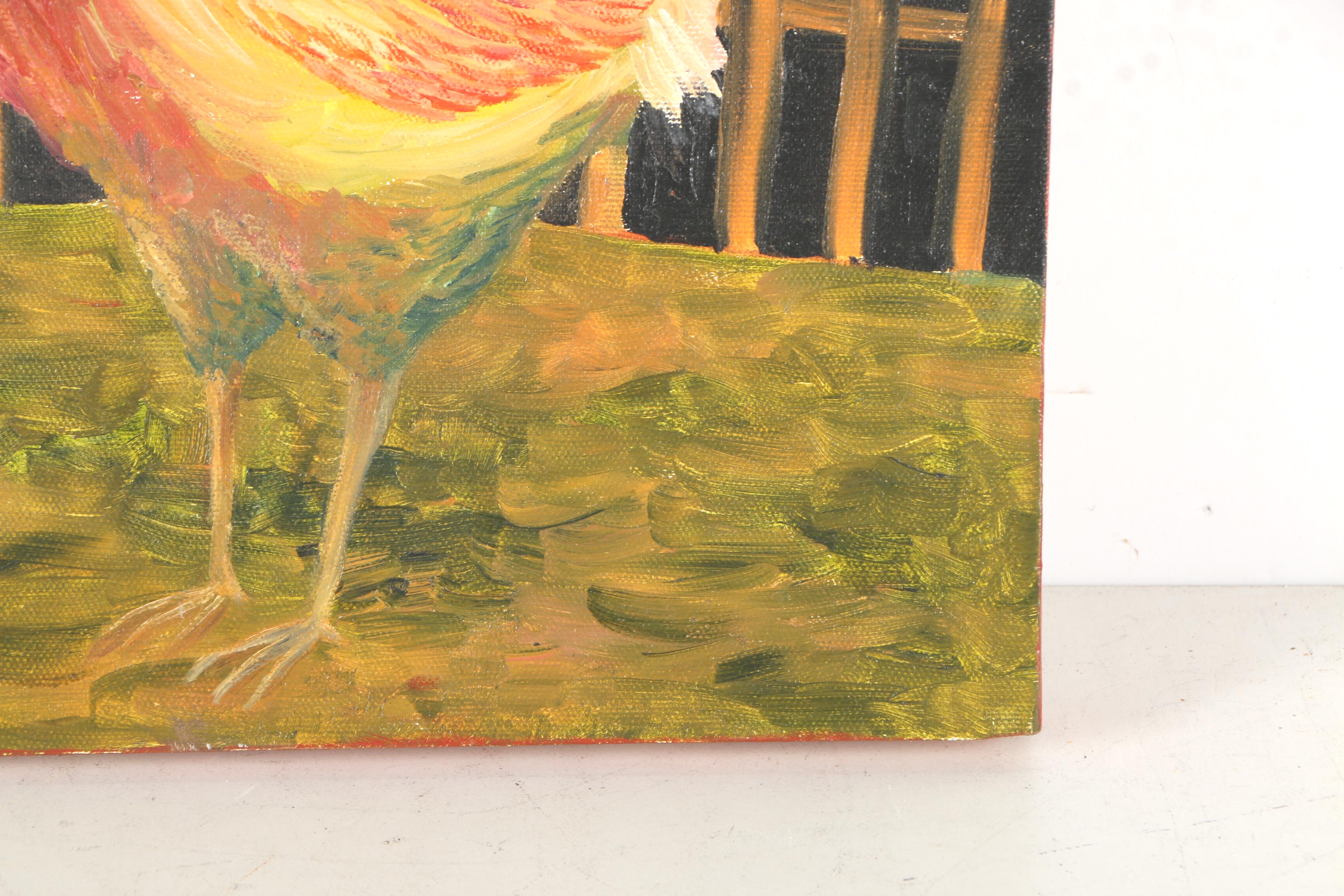 K. D. Platt Oil Painting on Canvas "Rooster II"