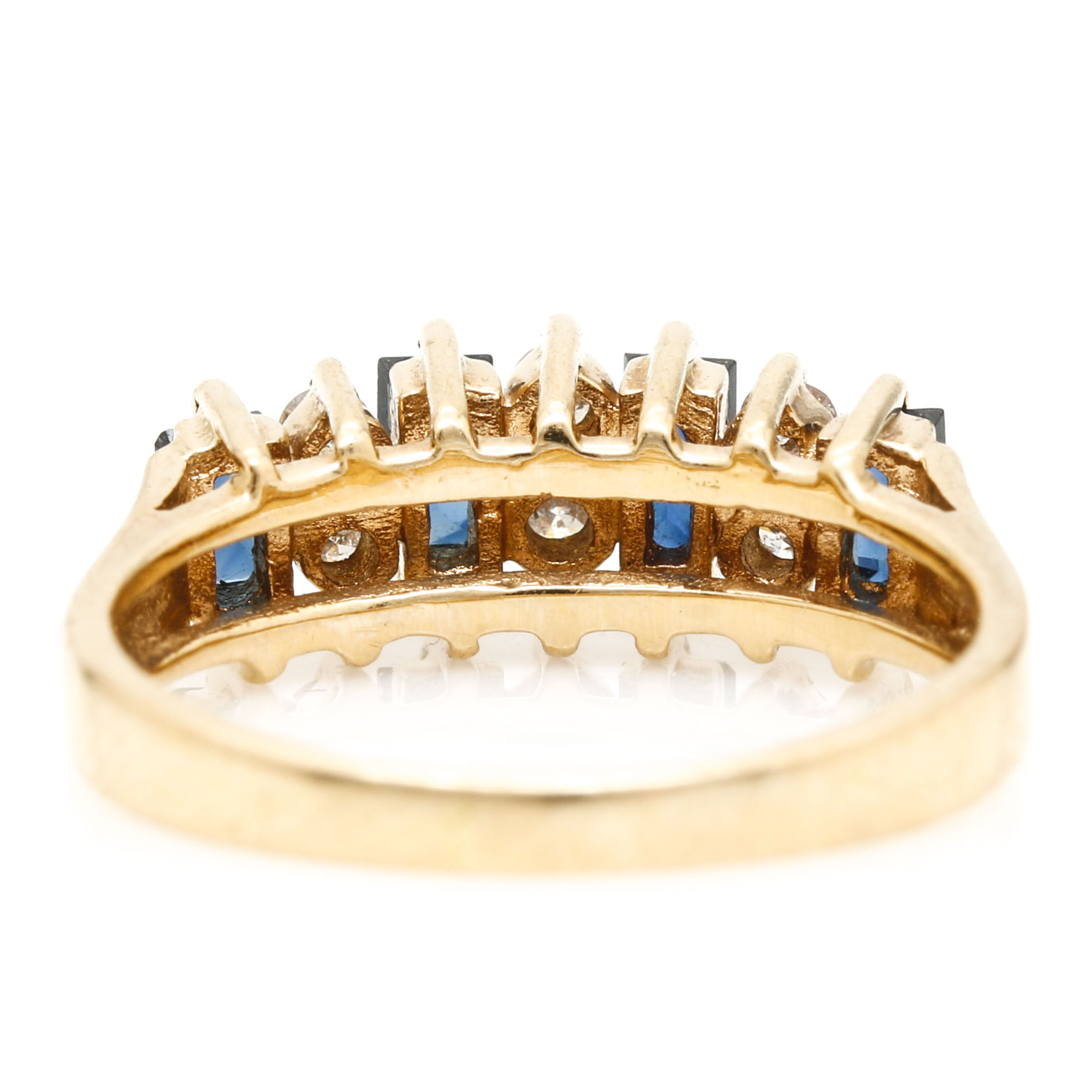 14K Yellow Gold Sapphire and Diamond Ring