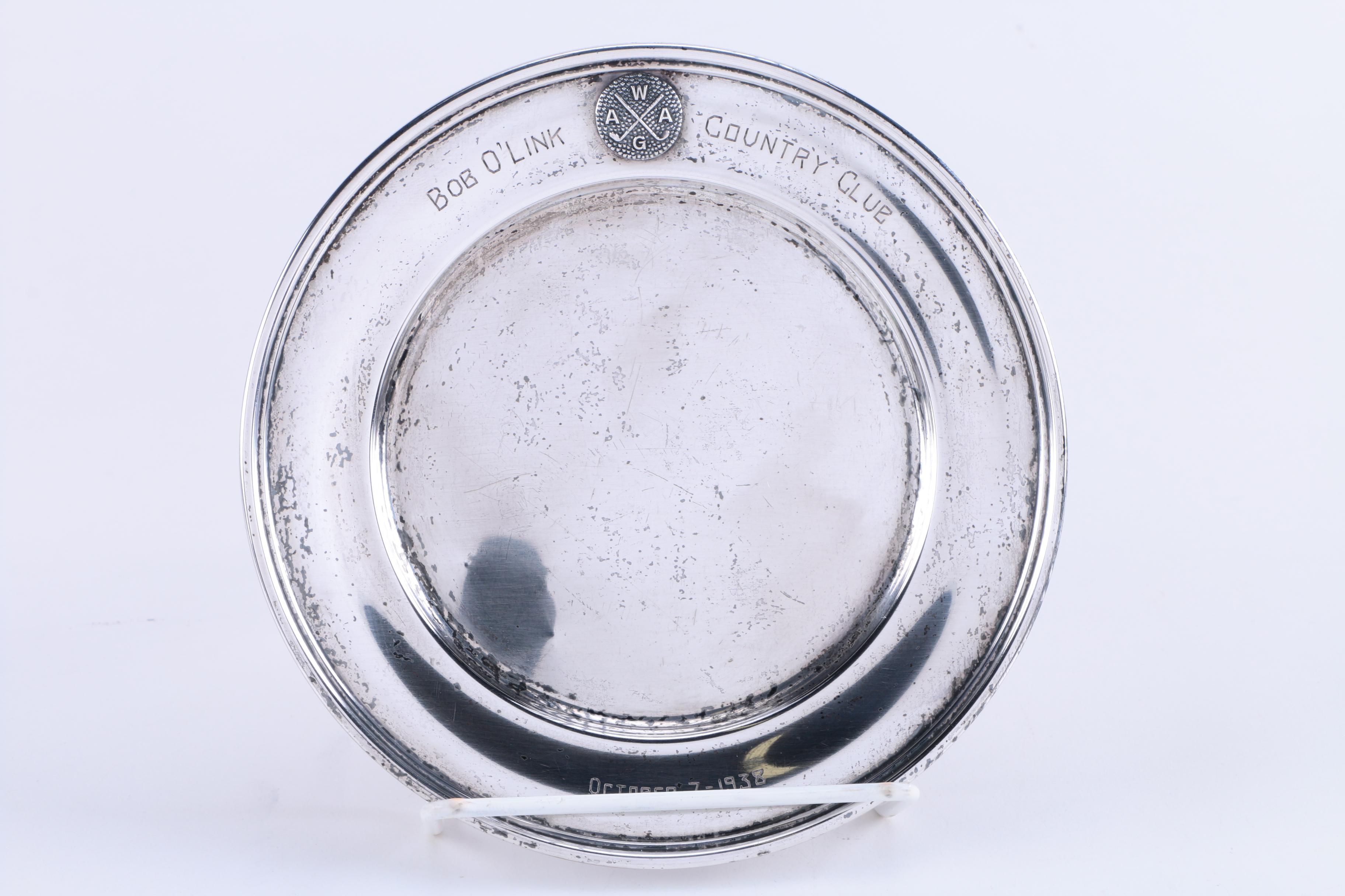 1938 Preisner Silver Co. and C.D Peacock Sterling Silver Golf Tournament Winnings From Bob O'Link