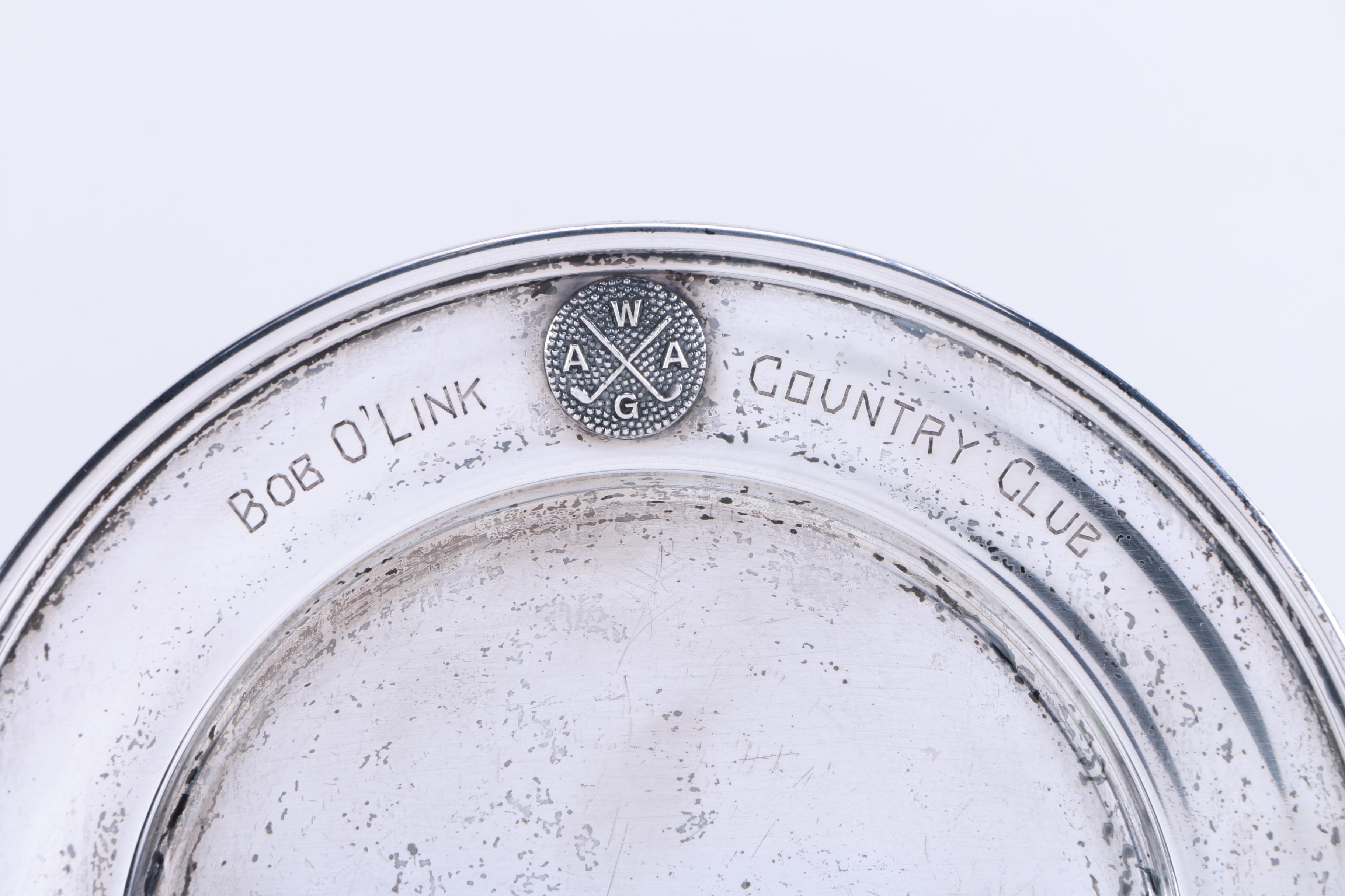 1938 Preisner Silver Co. and C.D Peacock Sterling Silver Golf Tournament Winnings From Bob O'Link